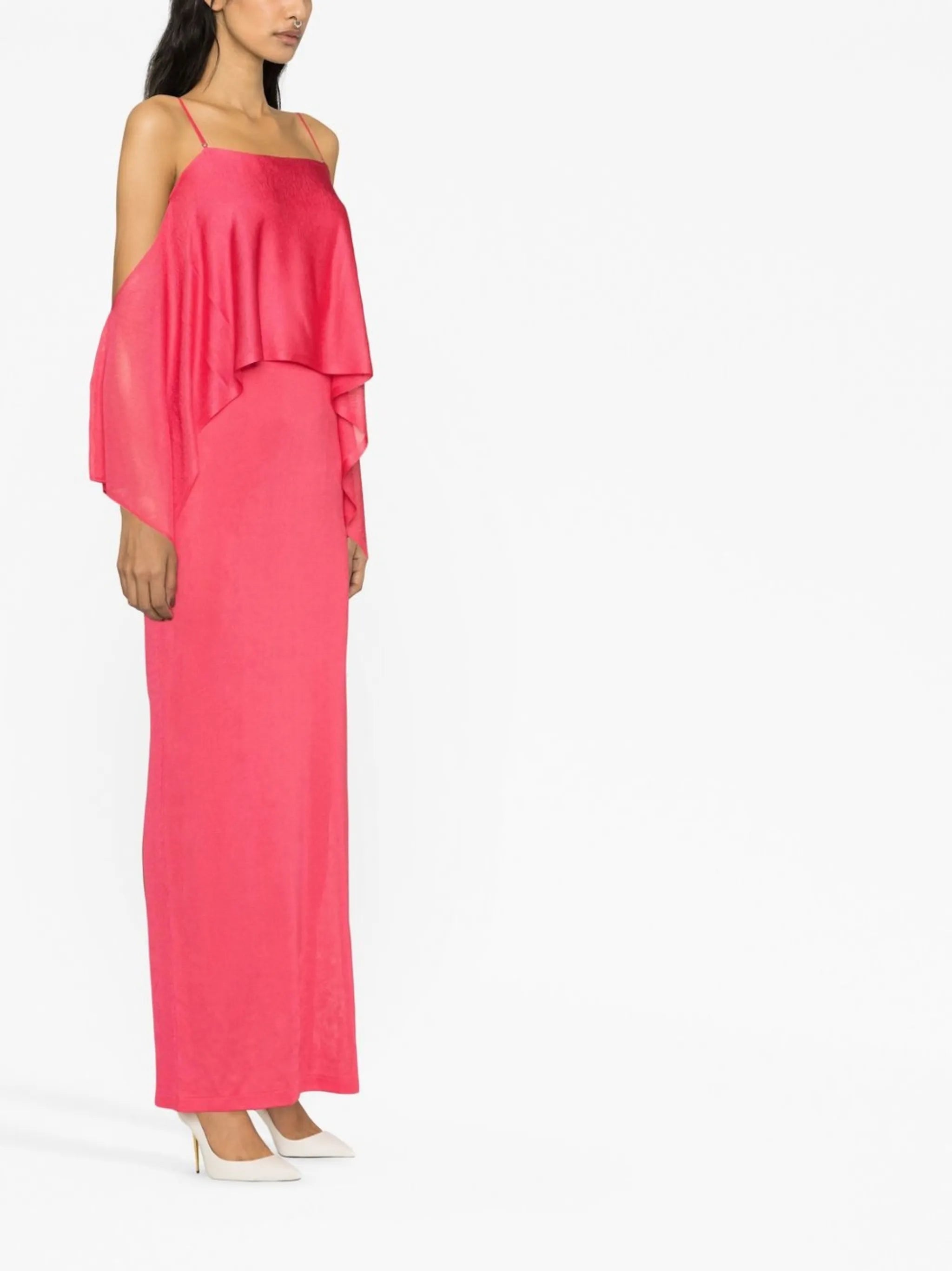 off-shoulder ruffle-detail dress