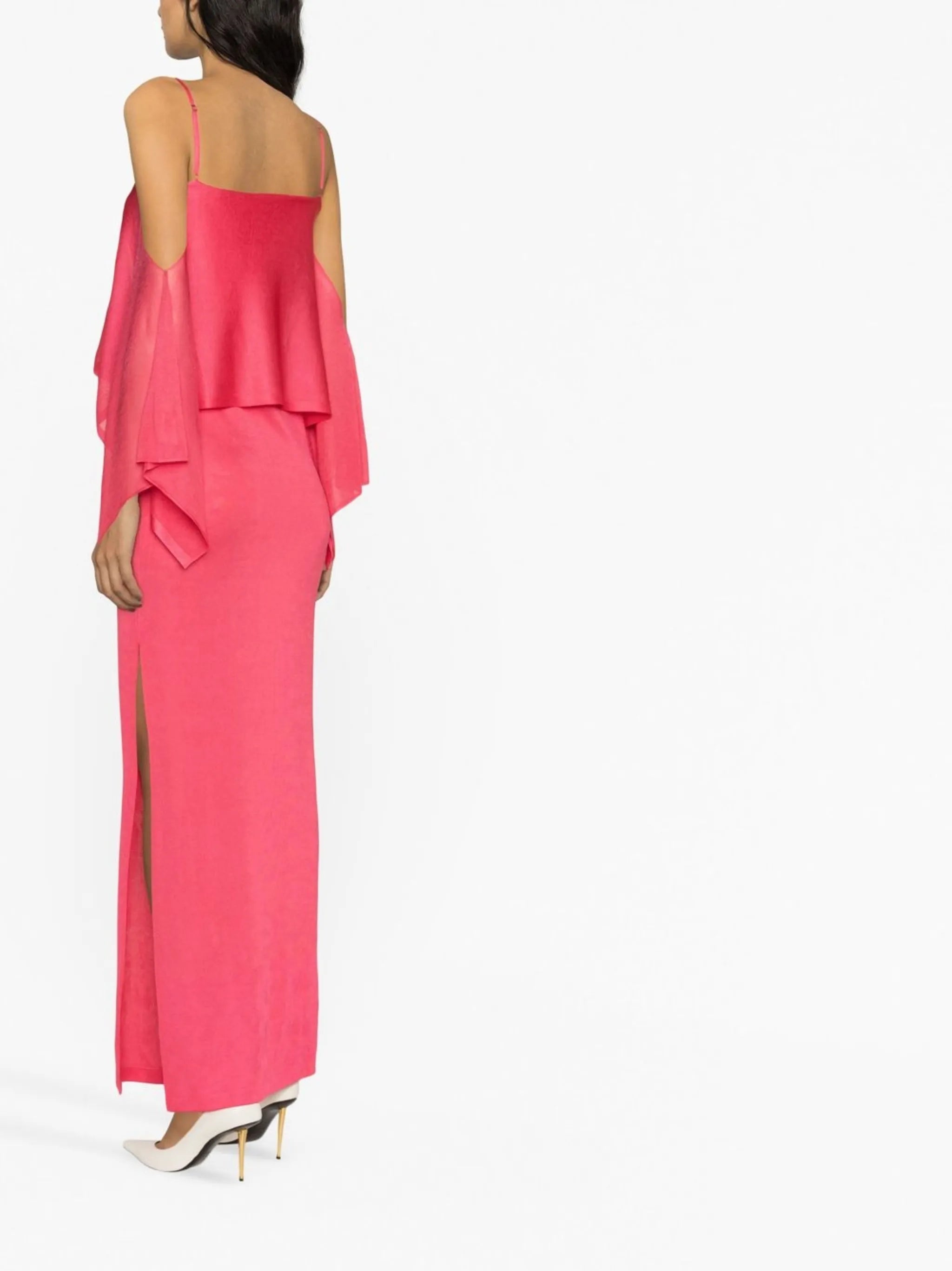 off-shoulder ruffle-detail dress