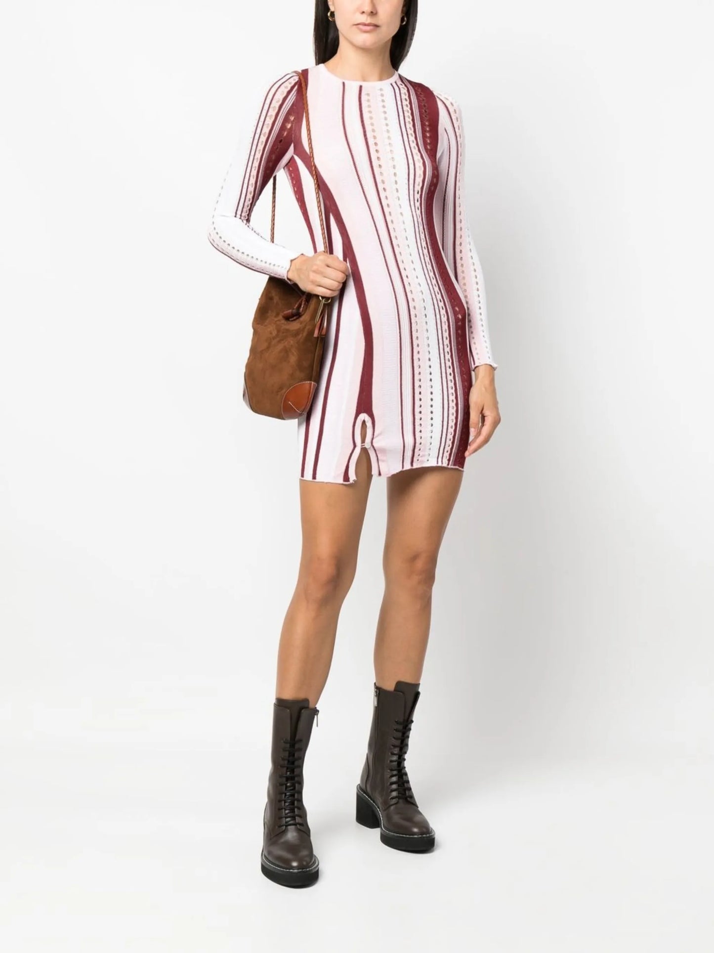 striped mini bodycon dress