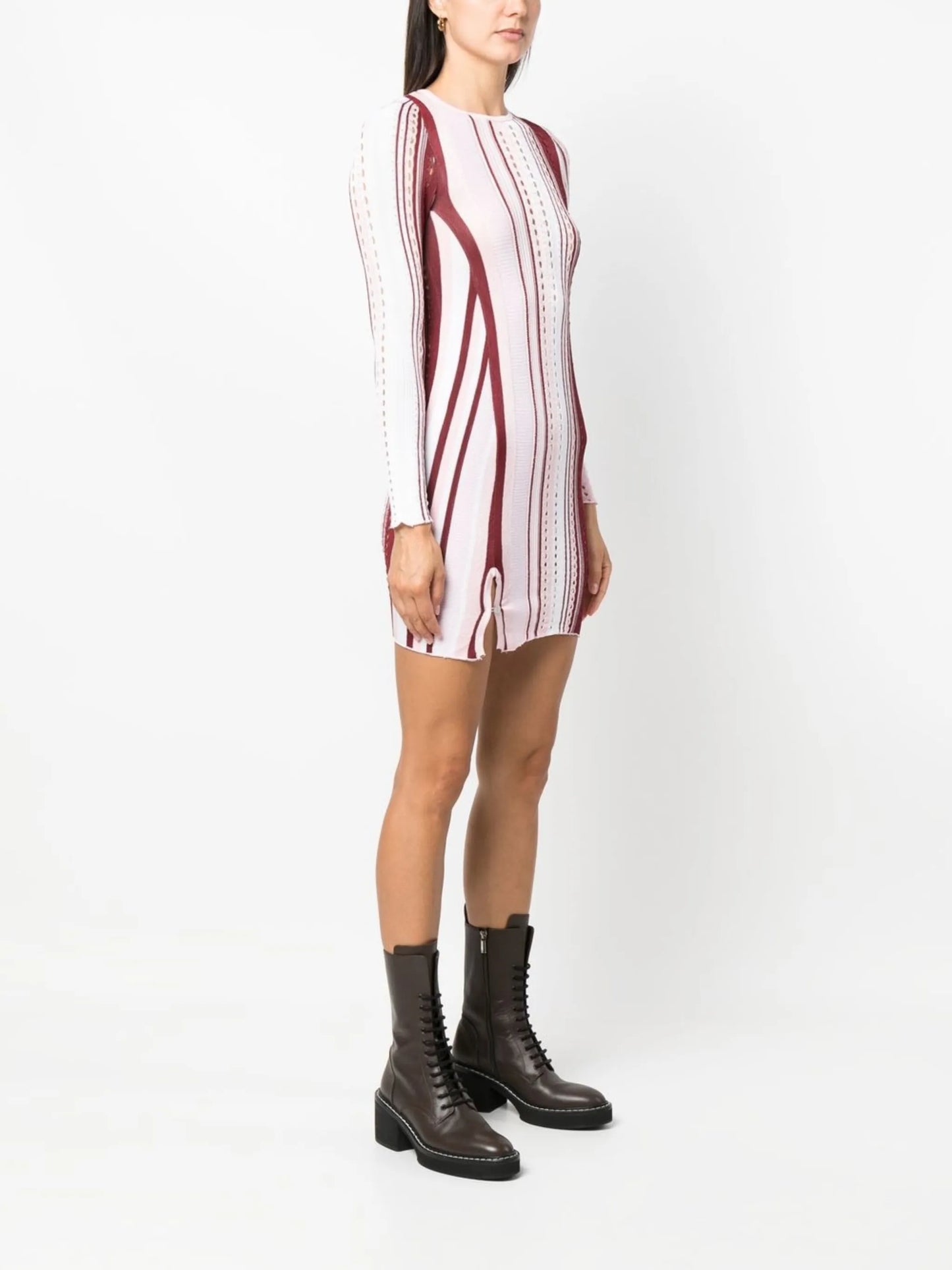 striped mini bodycon dress