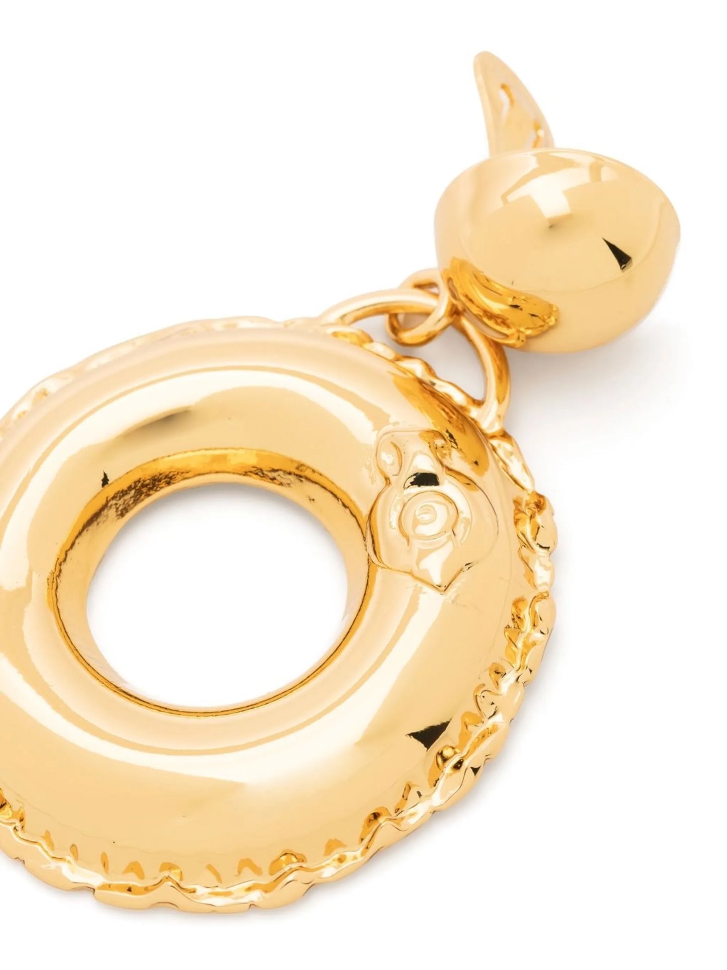 MO lettering drop earrings