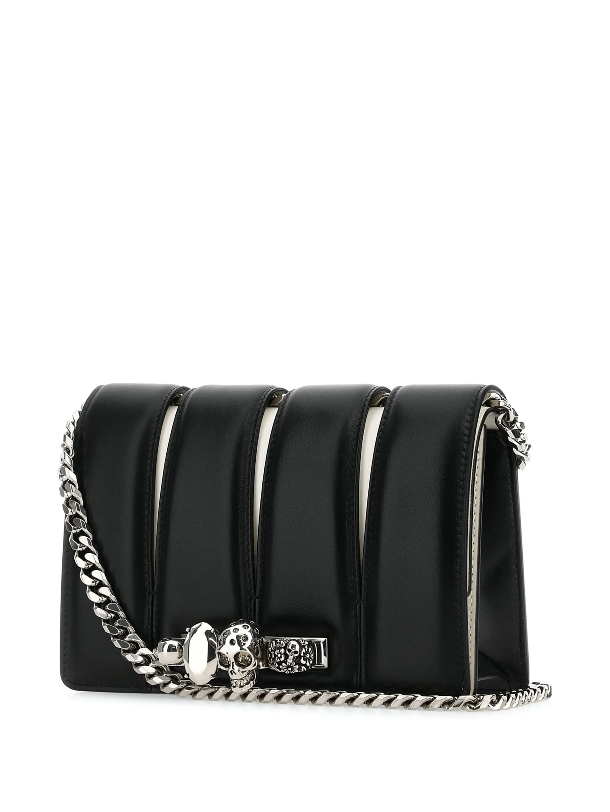 Slash studded chain-link bag