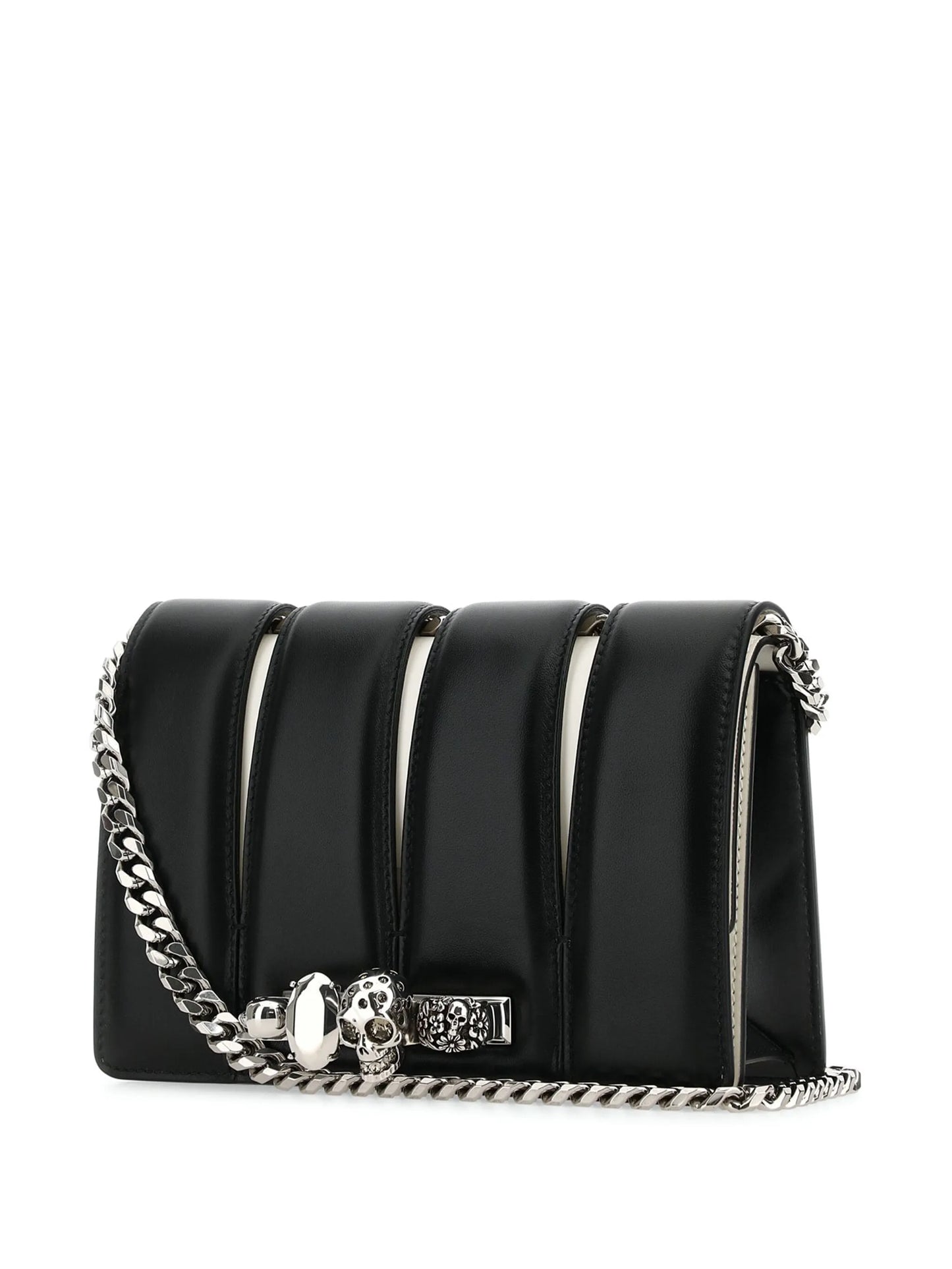 Slash studded chain-link bag