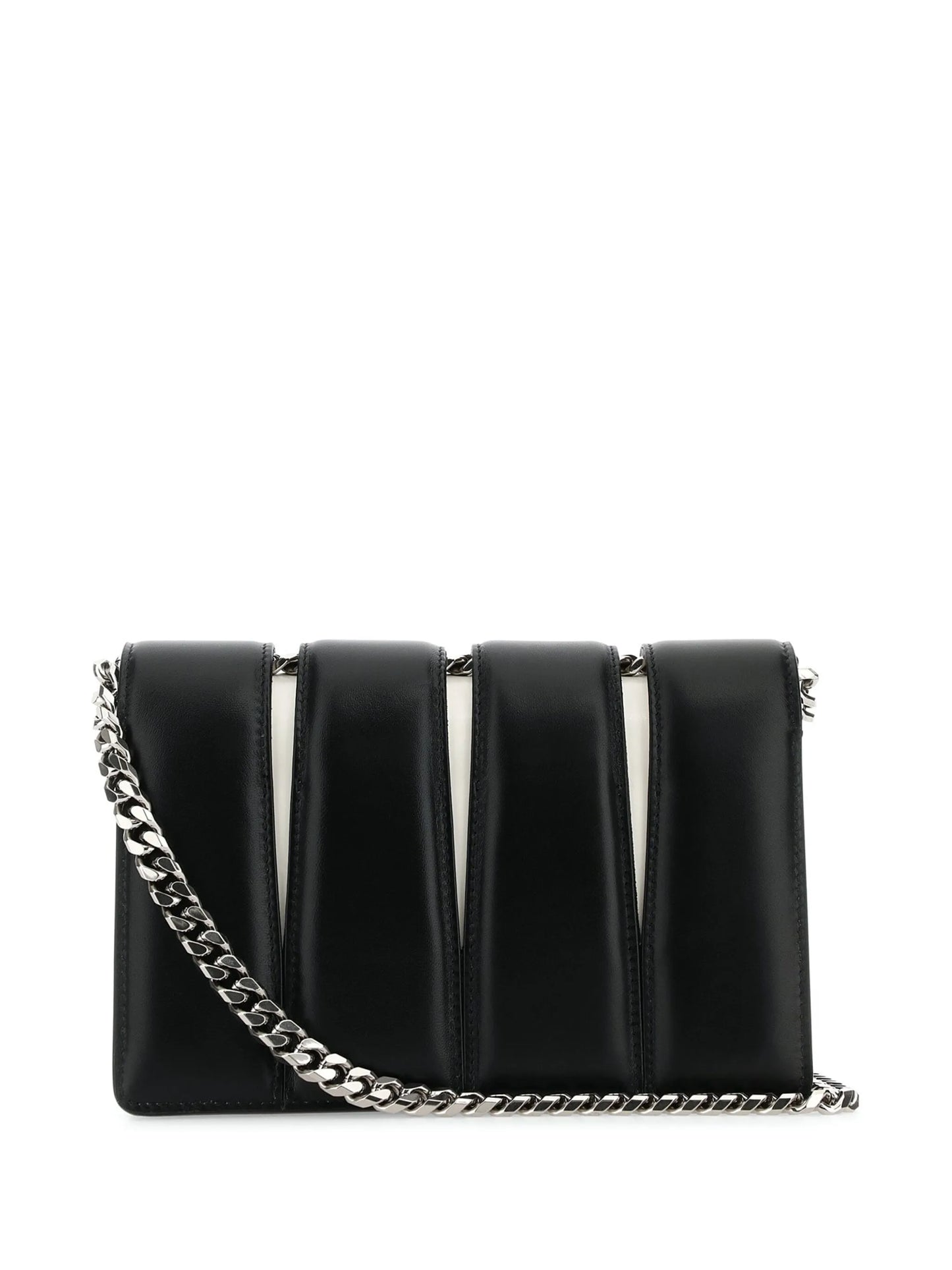 Slash studded chain-link bag