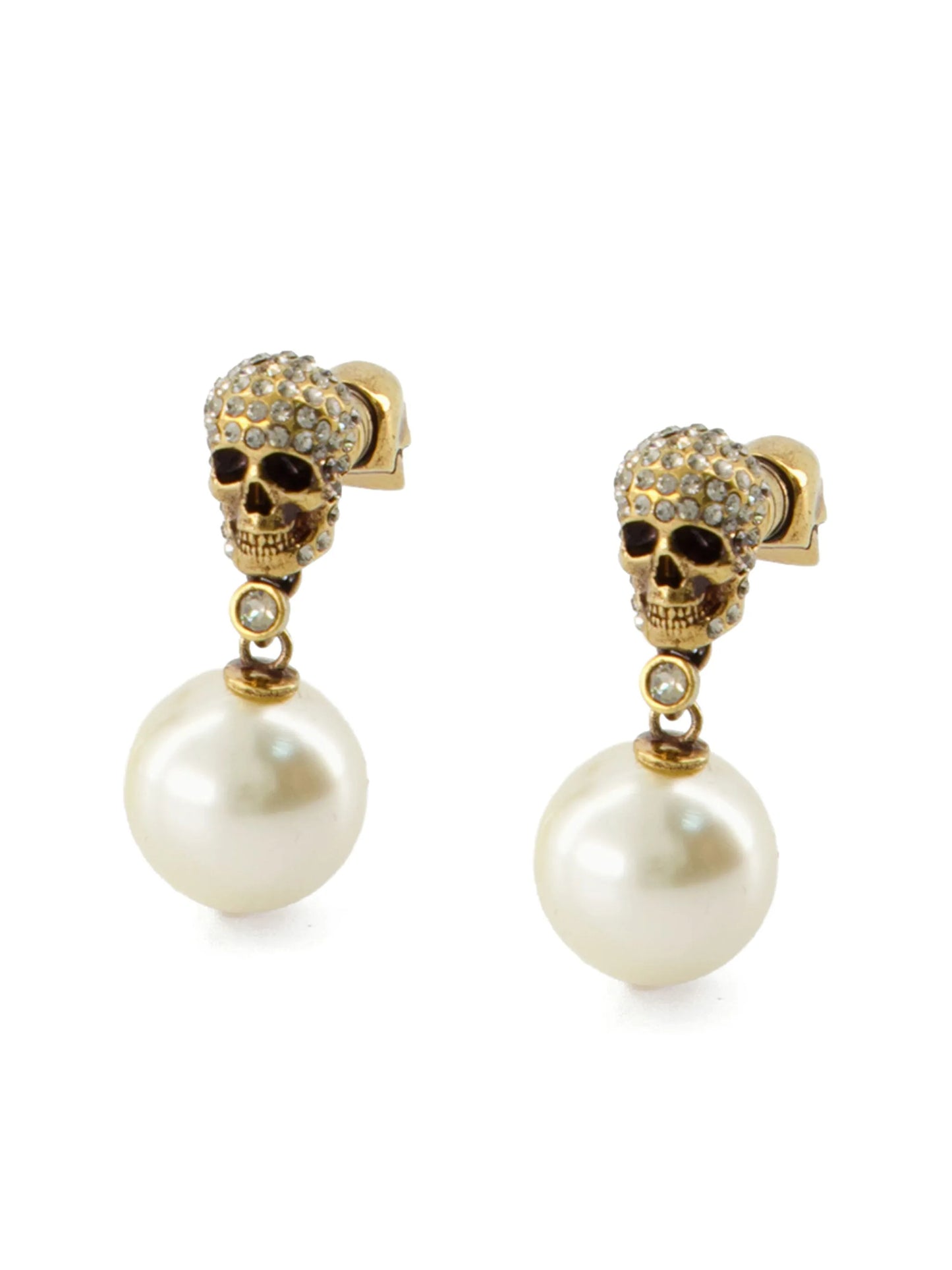 pavé skull earrings