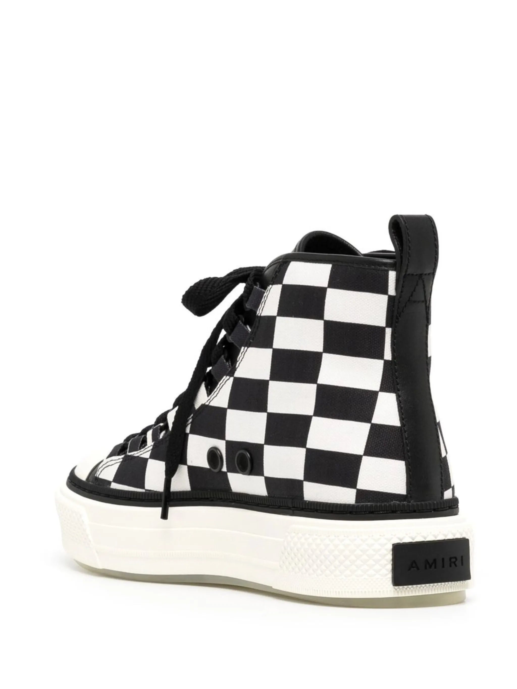 check-print high-top sneakers