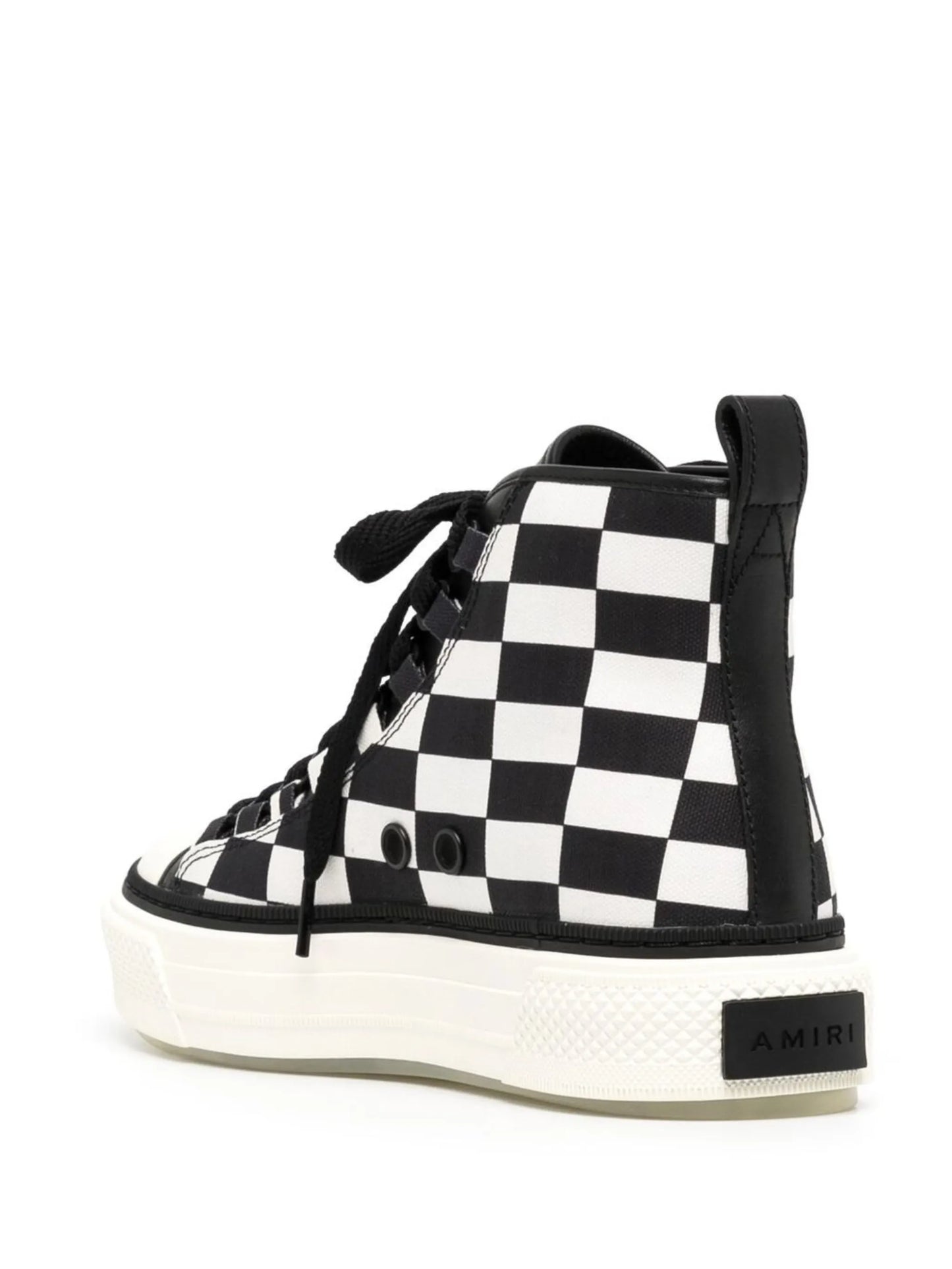 check-print high-top sneakers