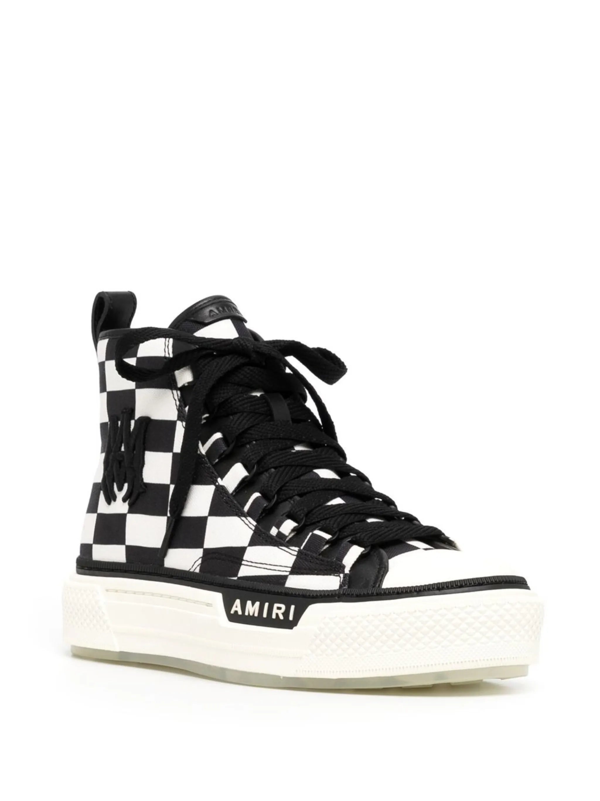 check-print high-top sneakers