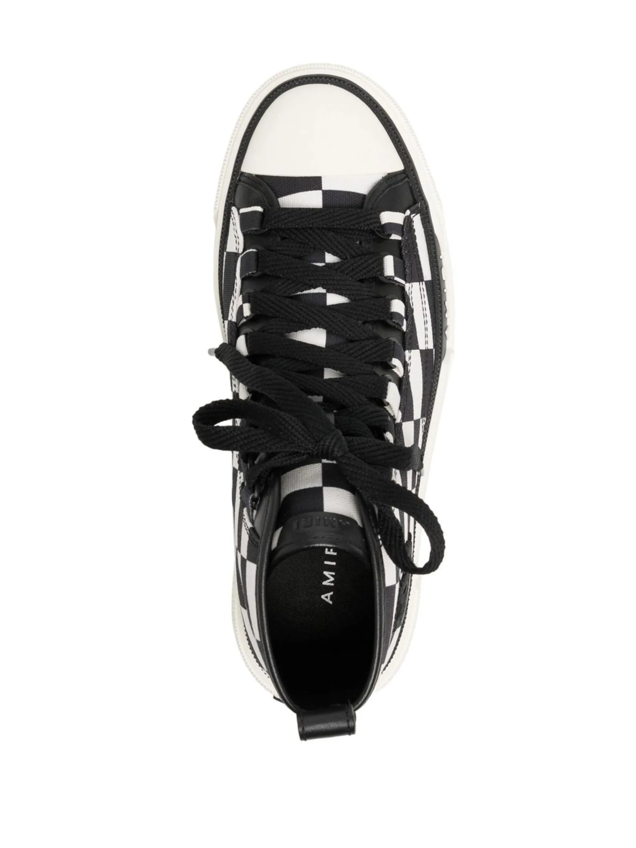 check-print high-top sneakers
