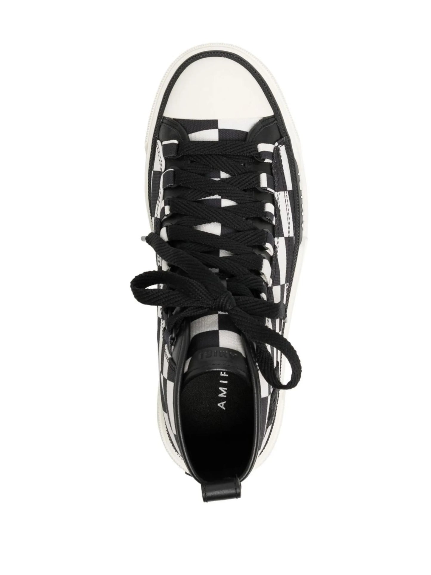 check-print high-top sneakers