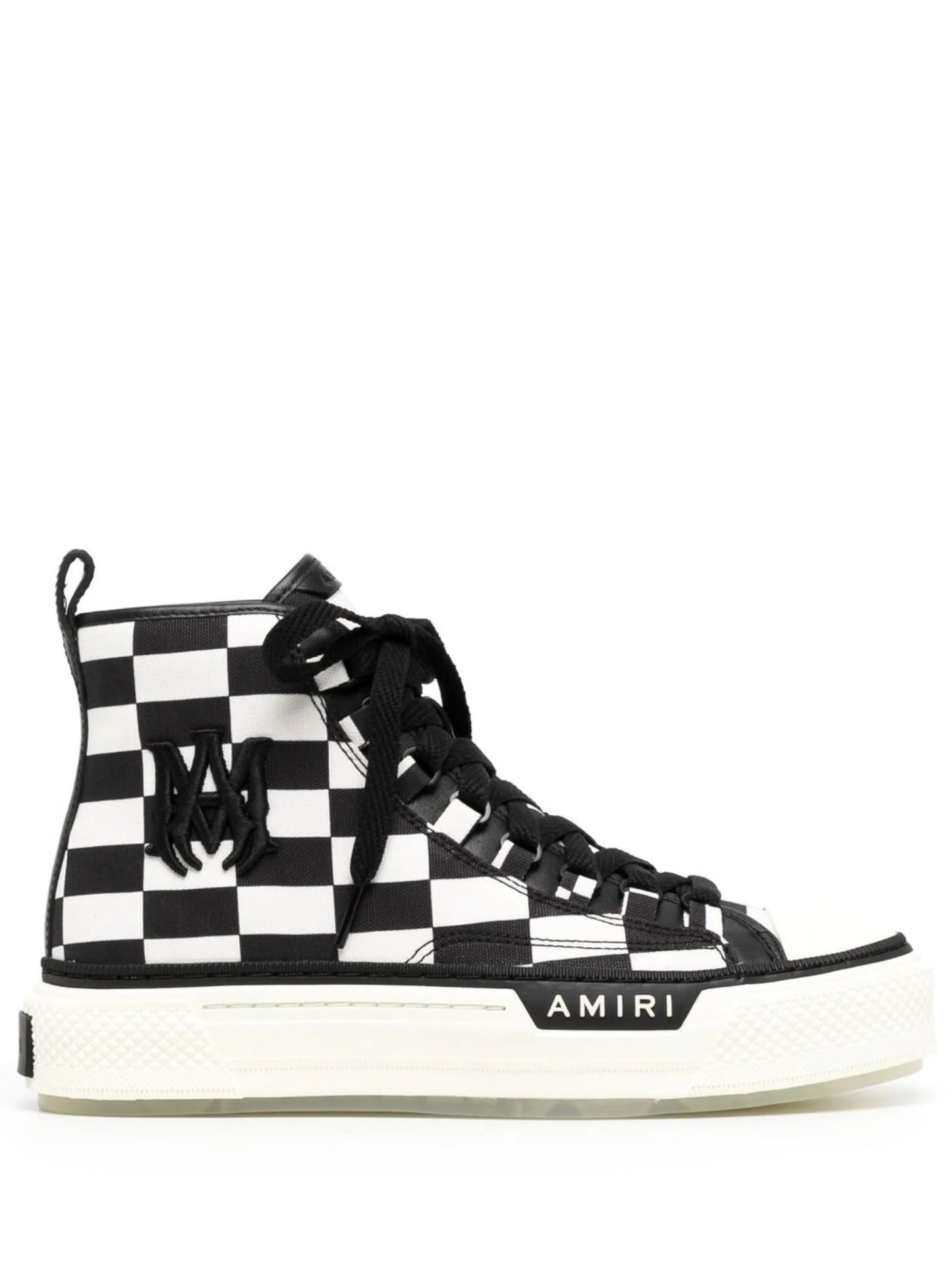 check-print high-top sneakers
