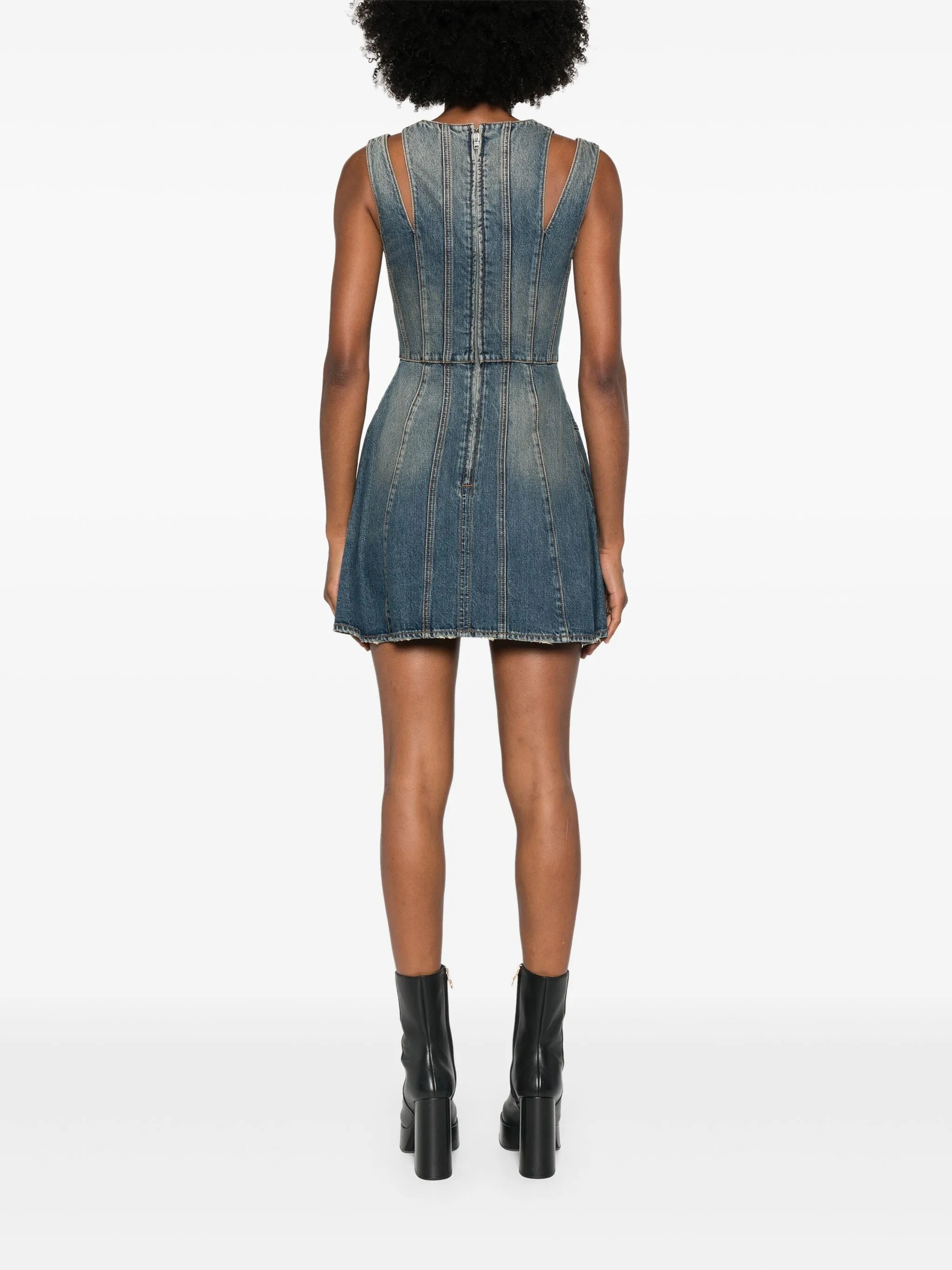 denim mini dress