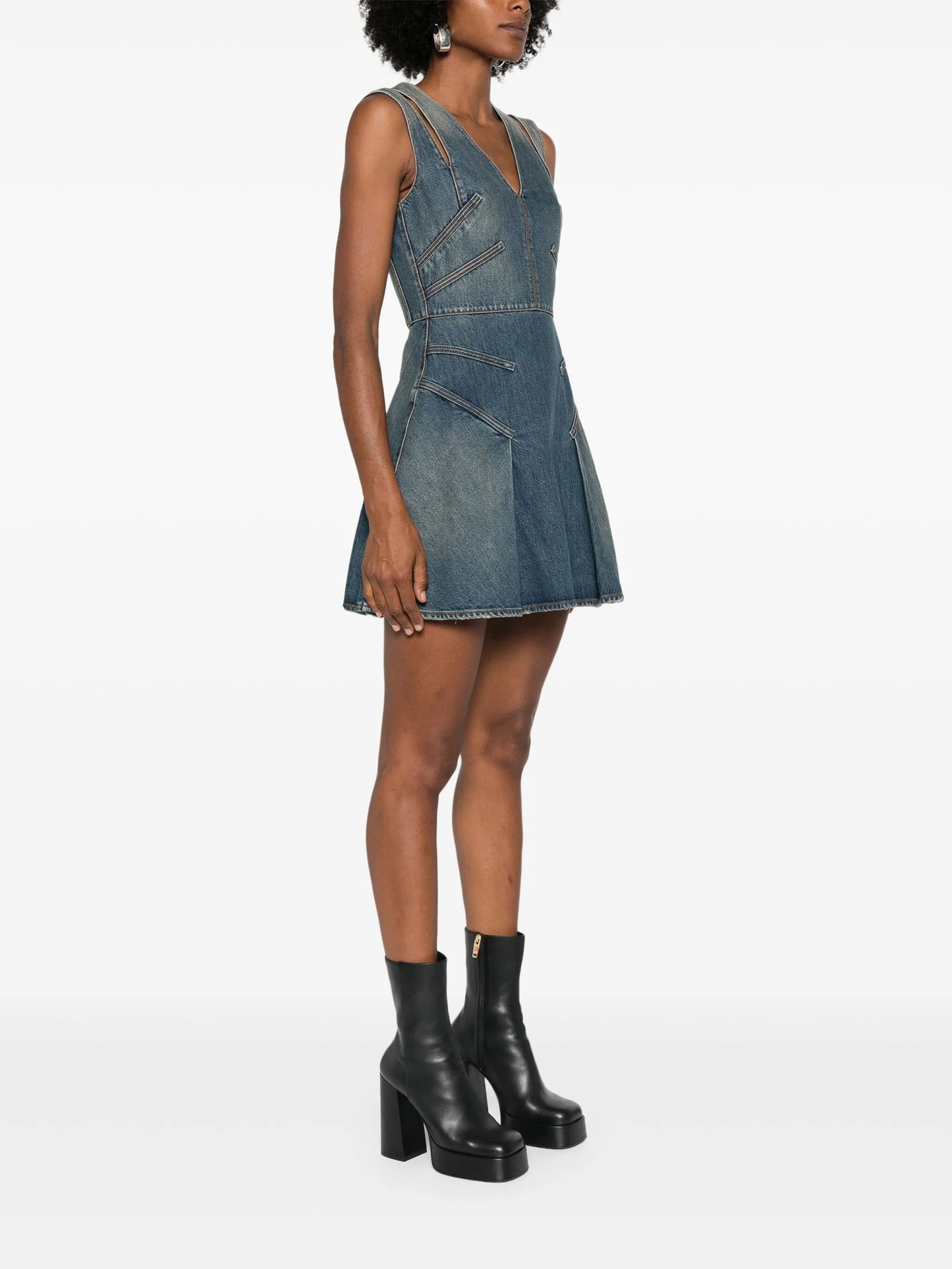 denim mini dress