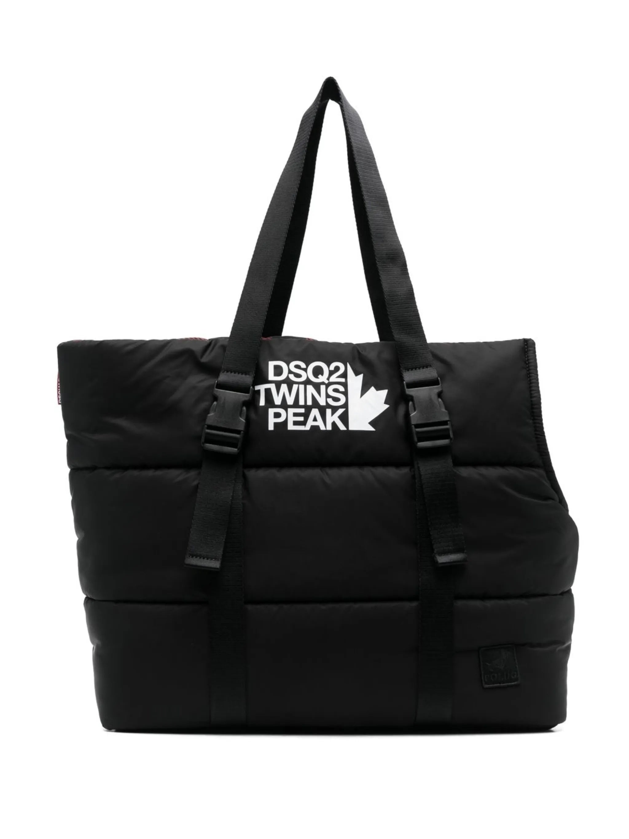 logo-print padded tote bag