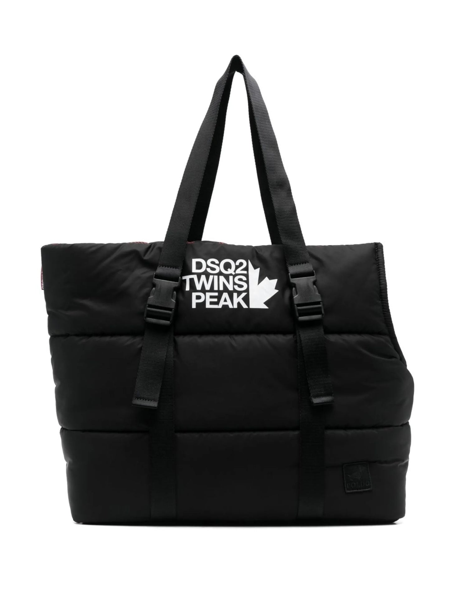 logo-print padded tote bag