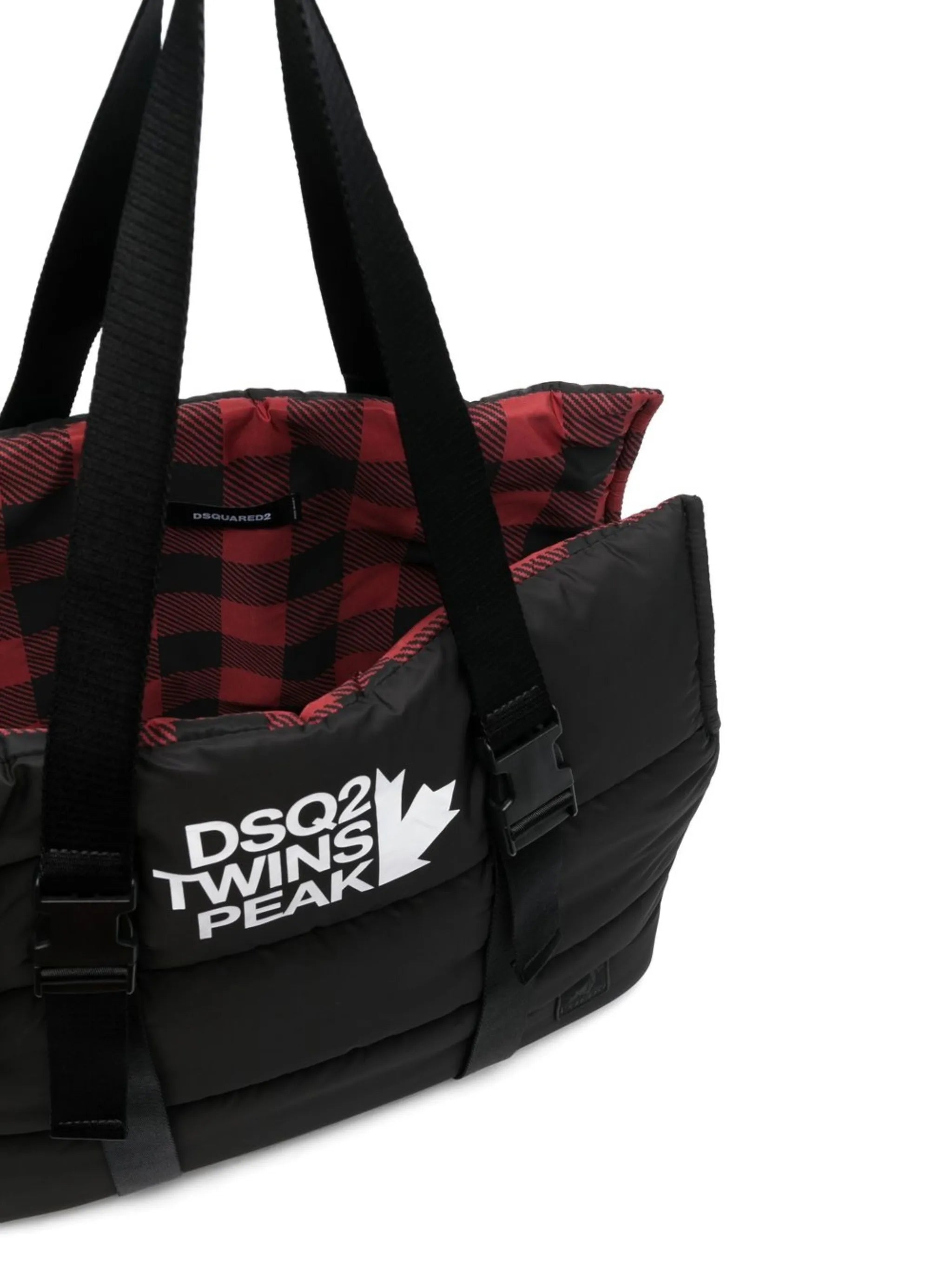 logo-print padded tote bag