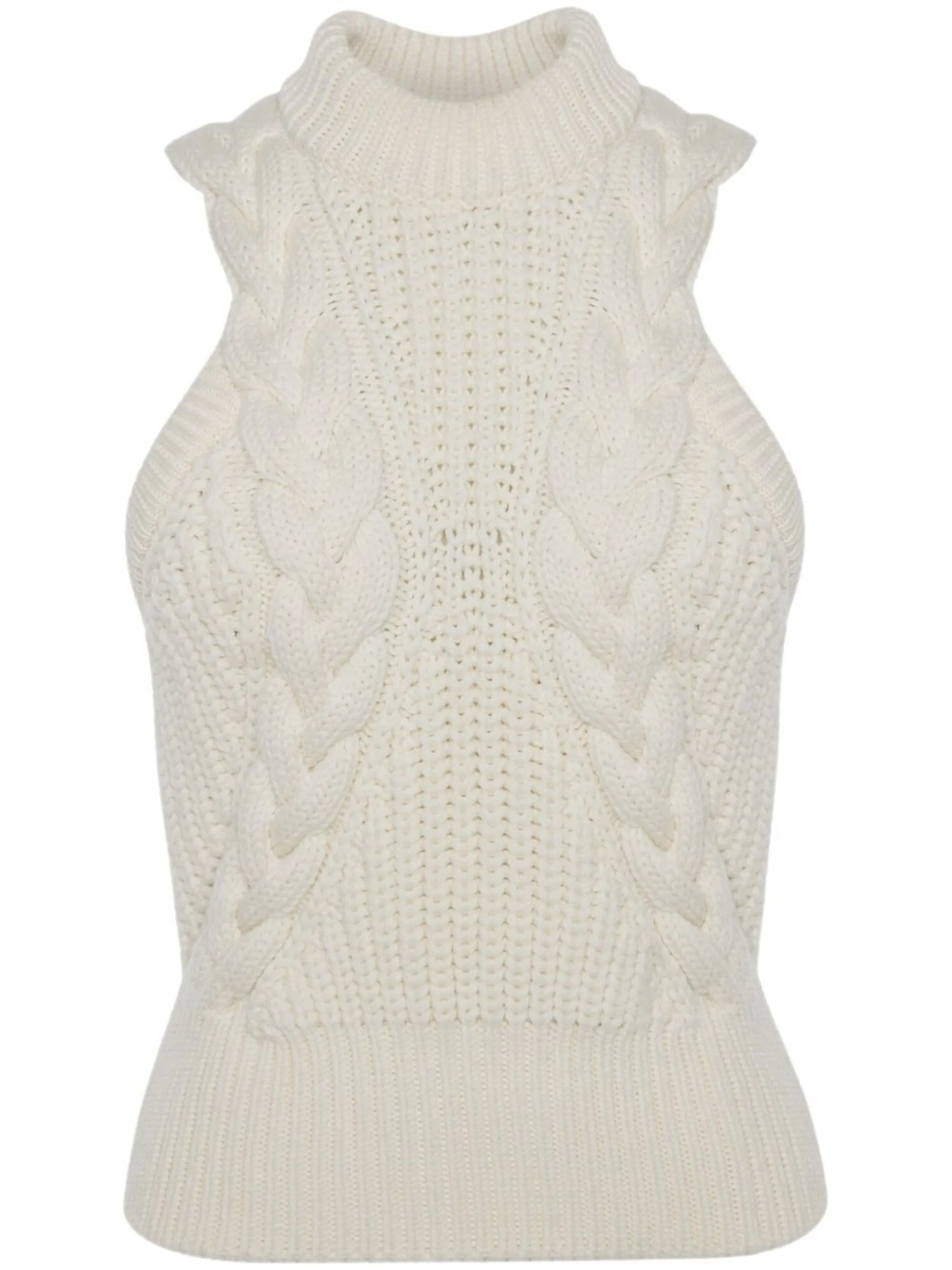 cable-knit wool top