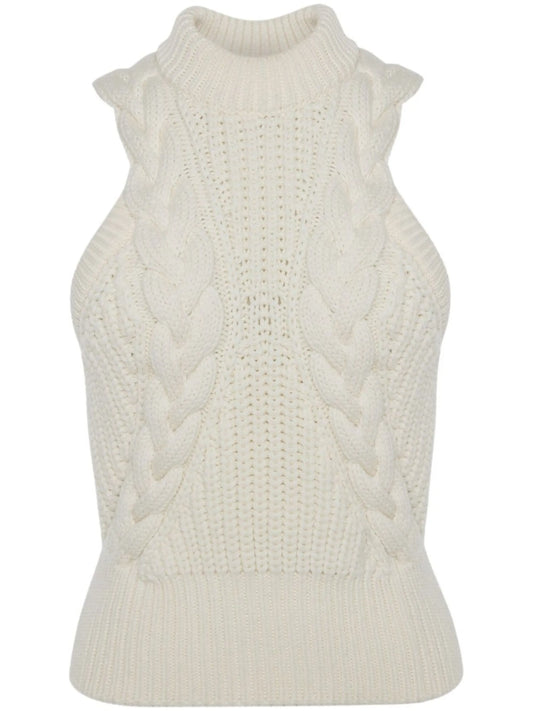 cable-knit wool top