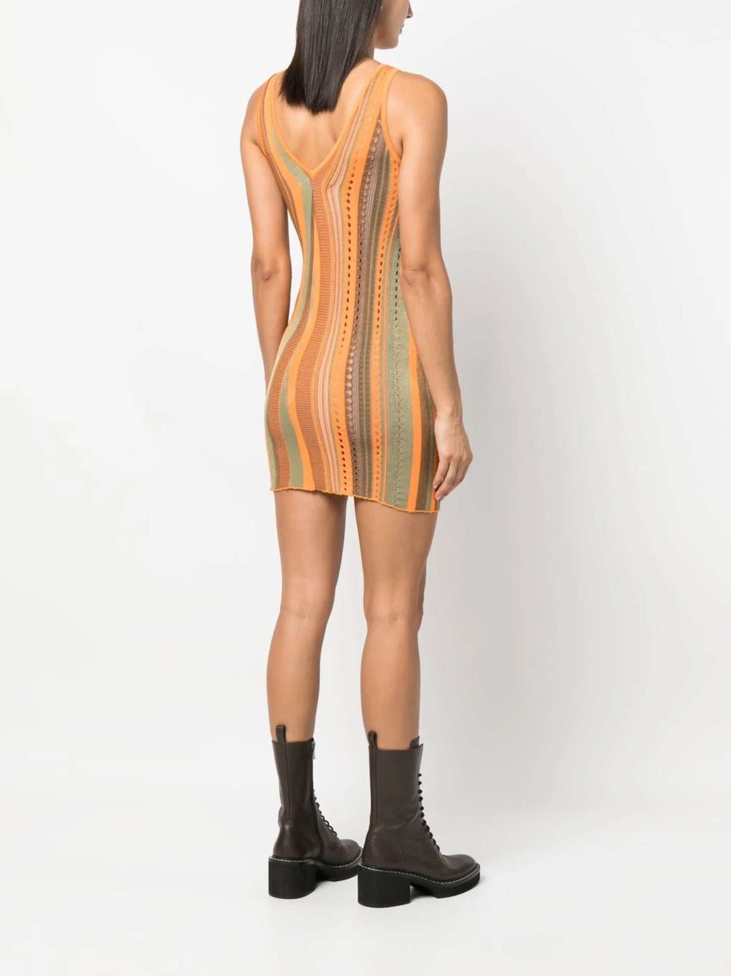 striped mini-dress