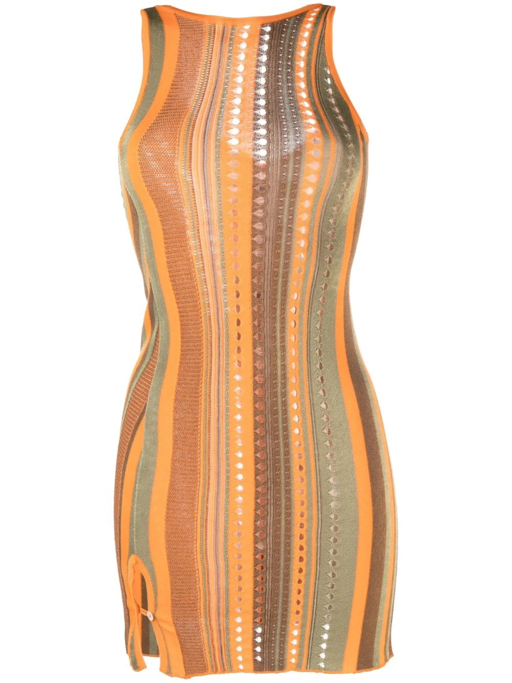 striped mini-dress