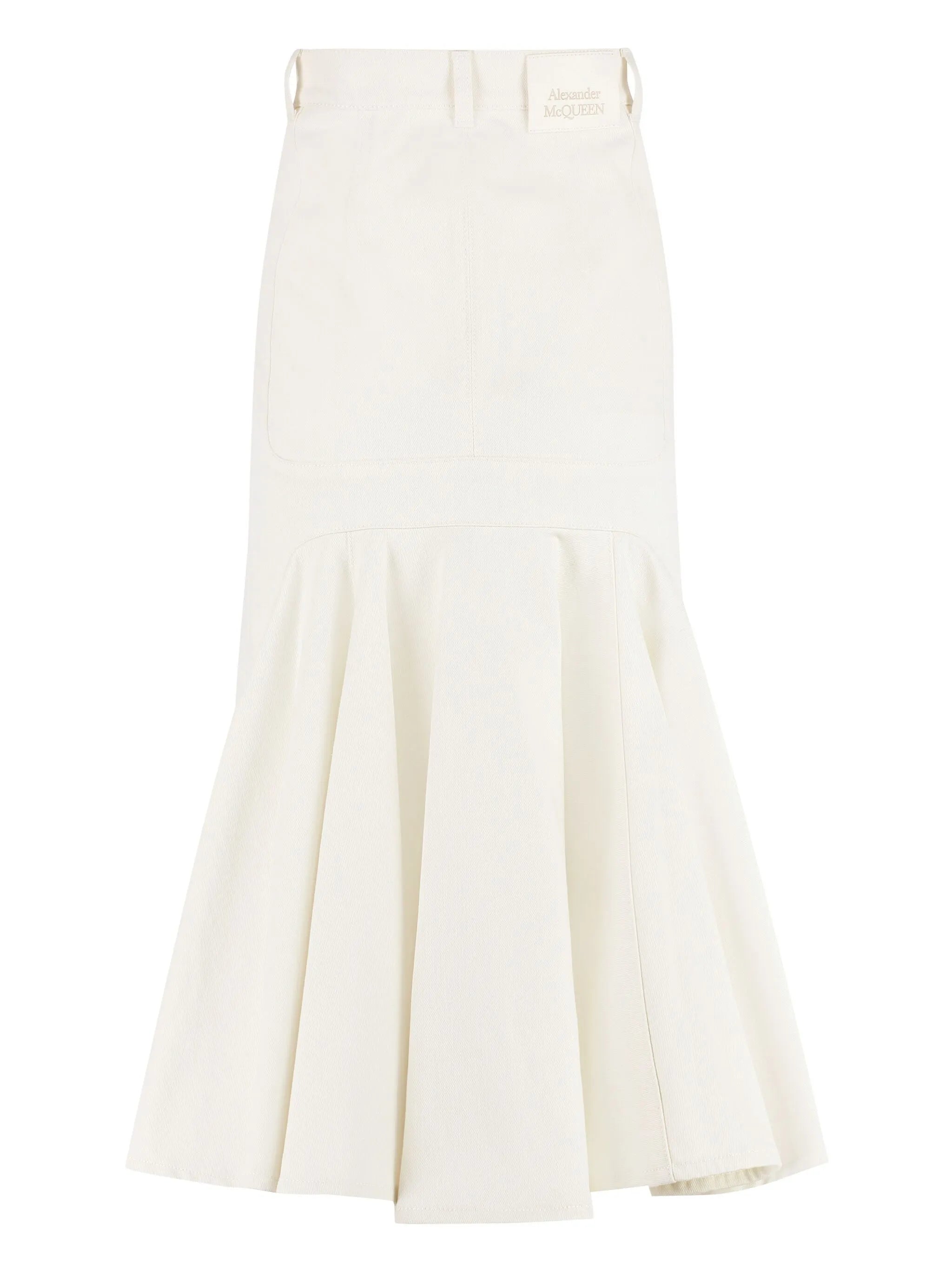 A-line denim midi skirt
