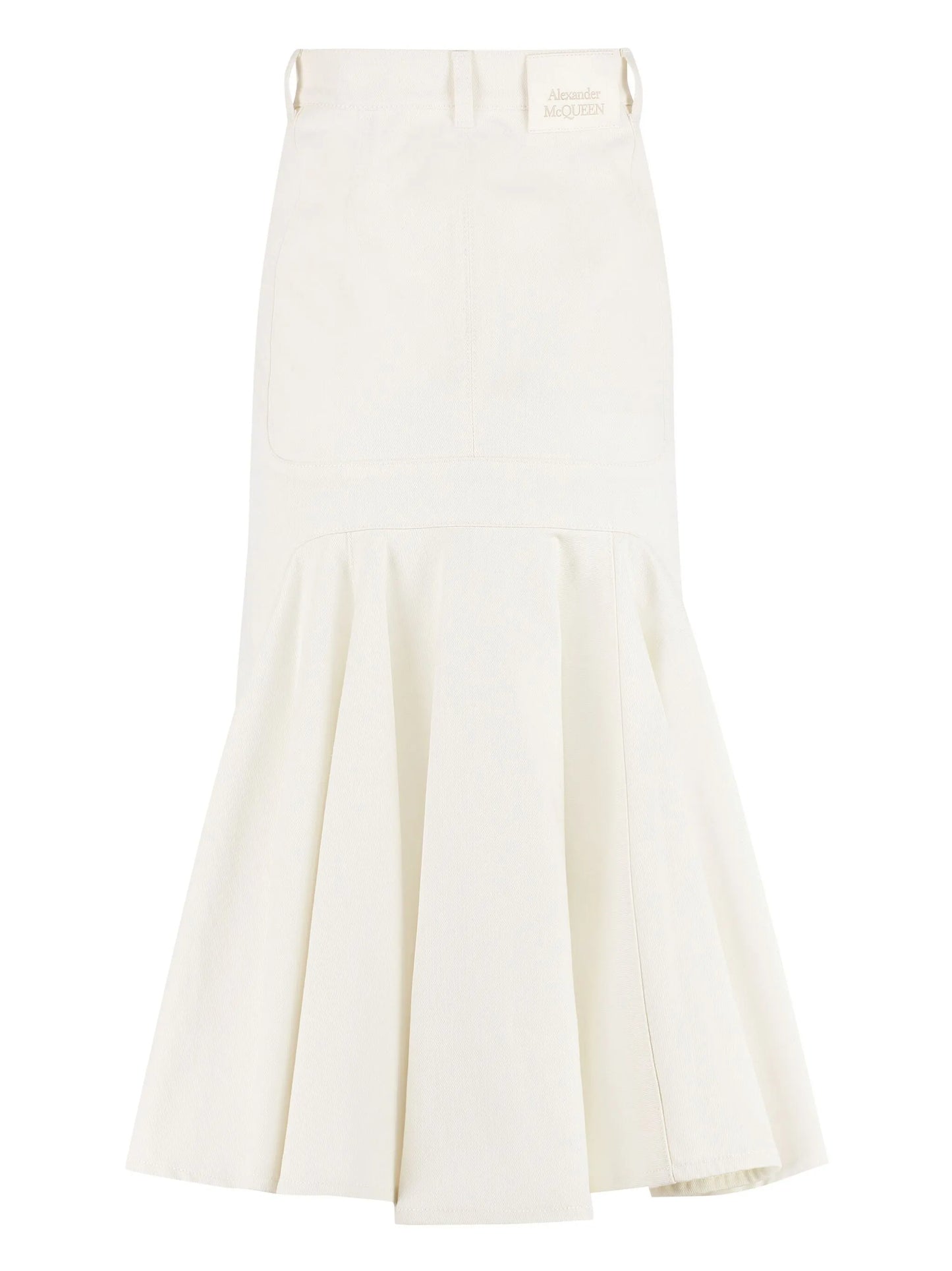 A-line denim midi skirt