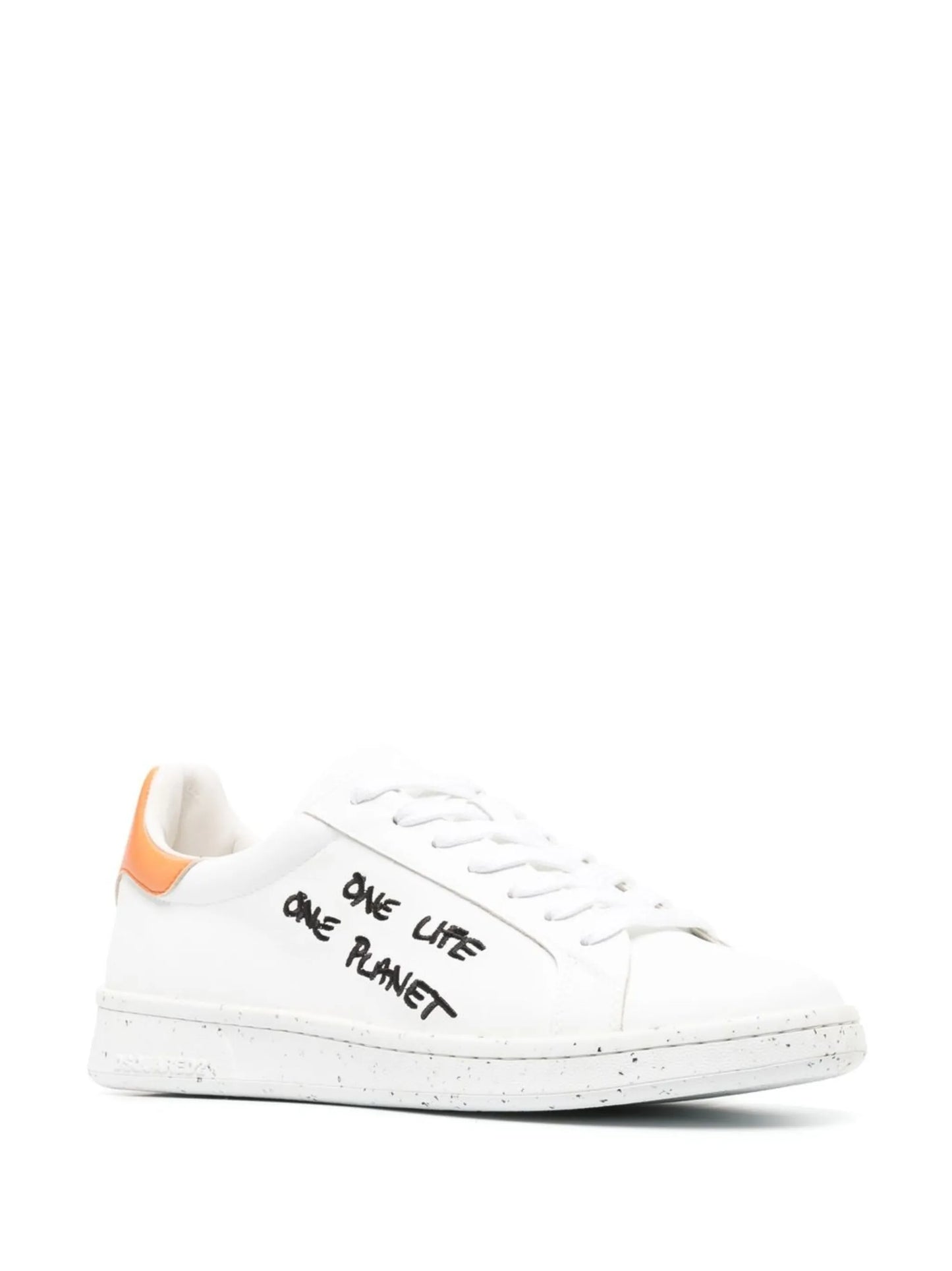 slogan-embroidered low-top sneakers
