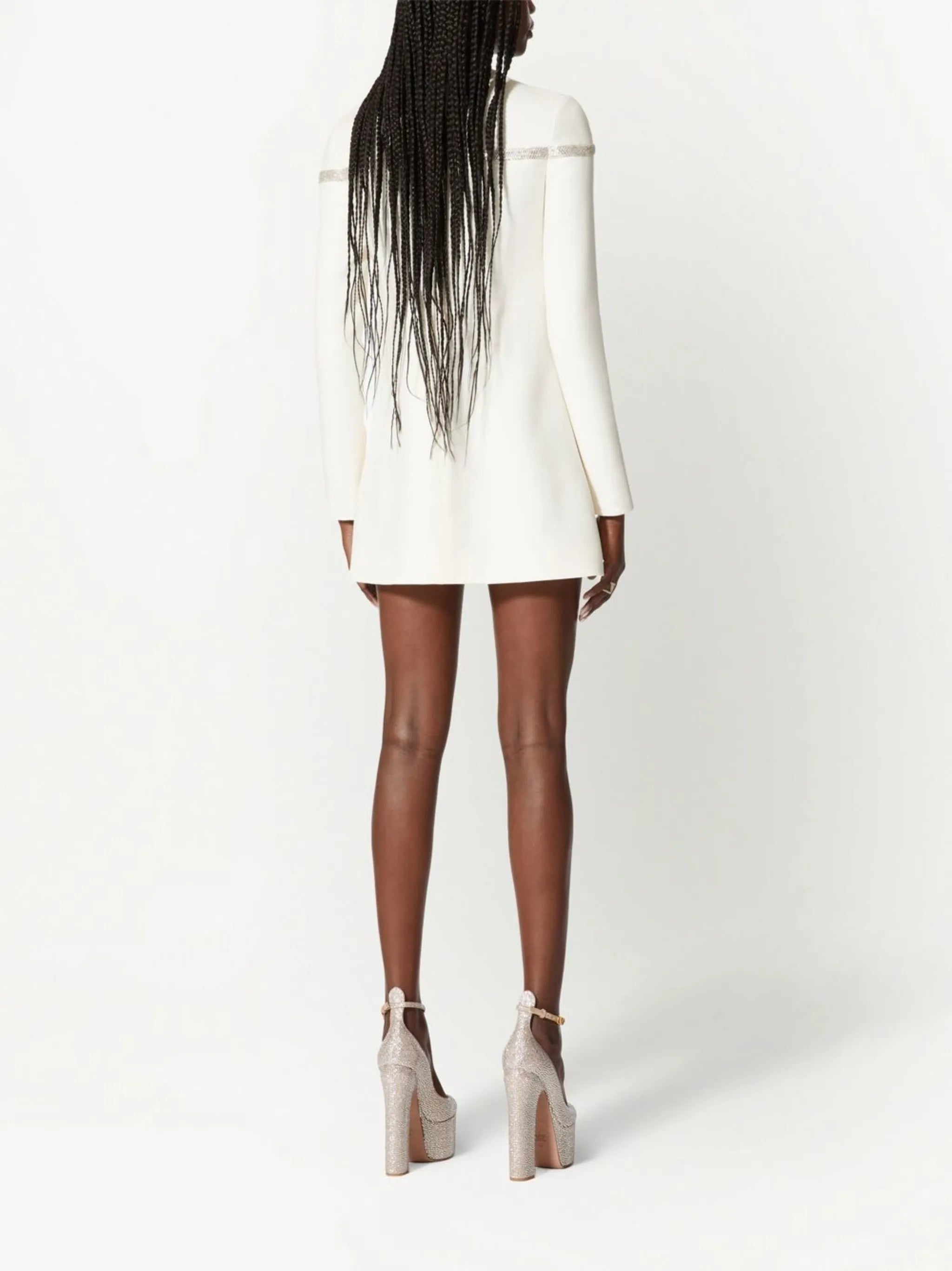 Crepe Couture embroidered short dress