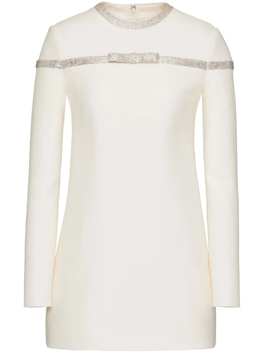 Crepe Couture embroidered short dress