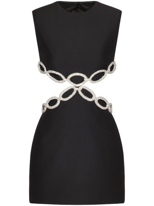 Crepe Couture embroidered short dress