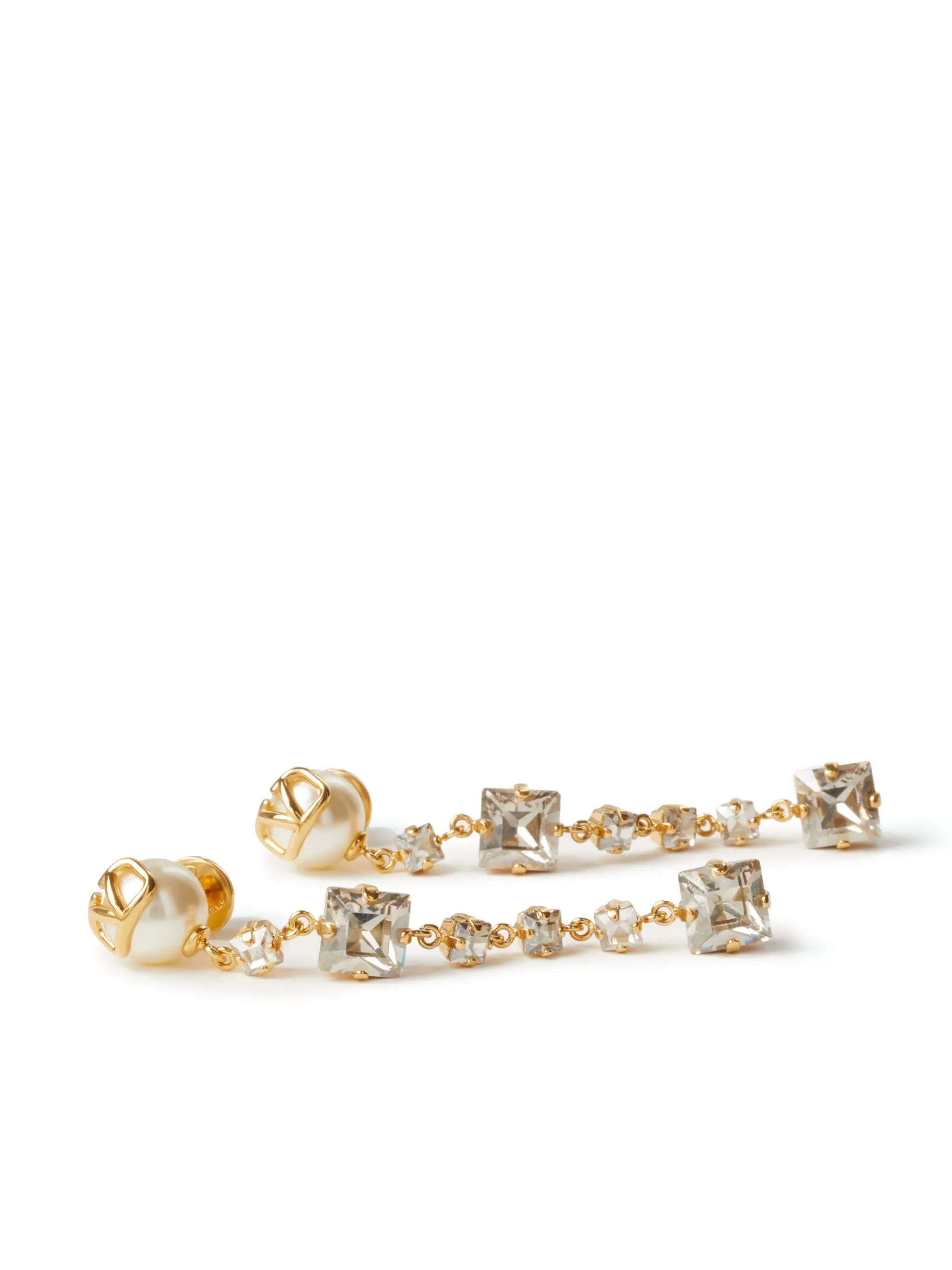 VLogo Signature crystal drop earrings