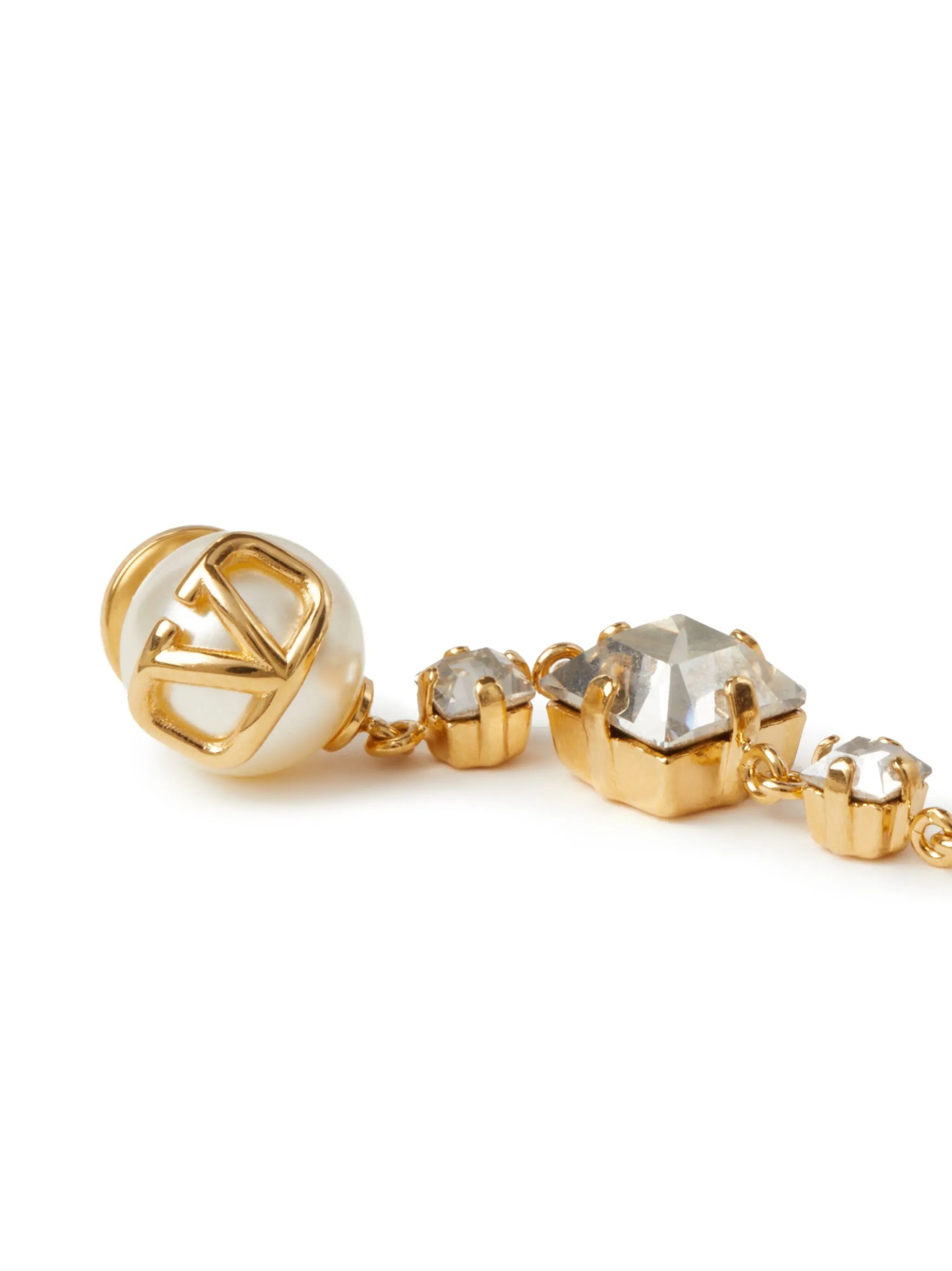 VLogo Signature crystal drop earrings