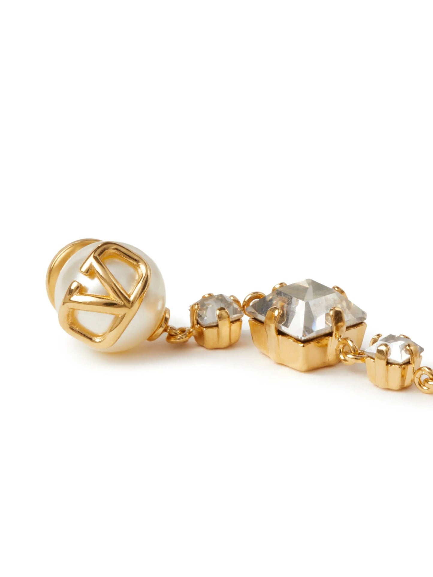 VLogo Signature crystal drop earrings