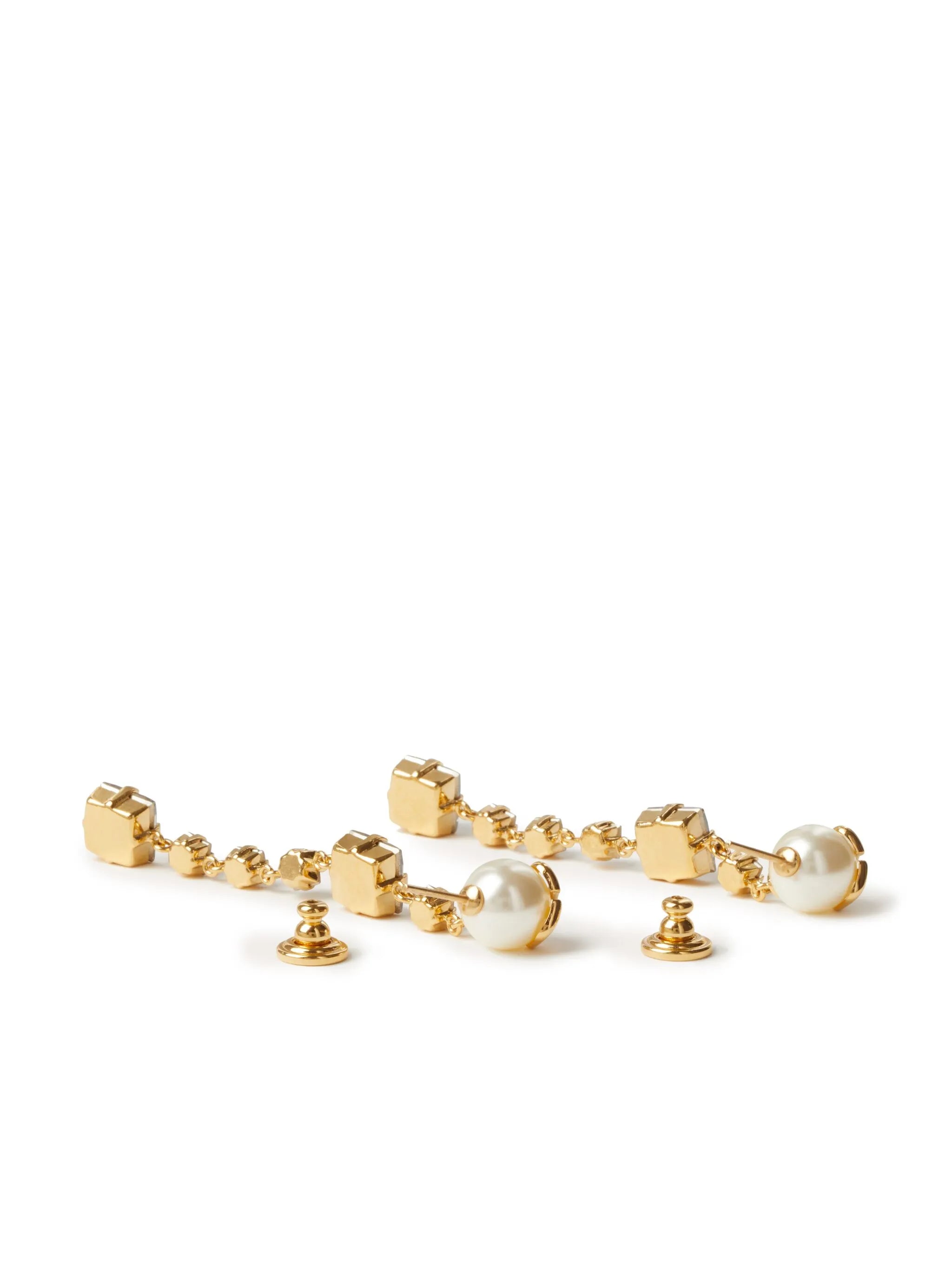 VLogo Signature crystal drop earrings