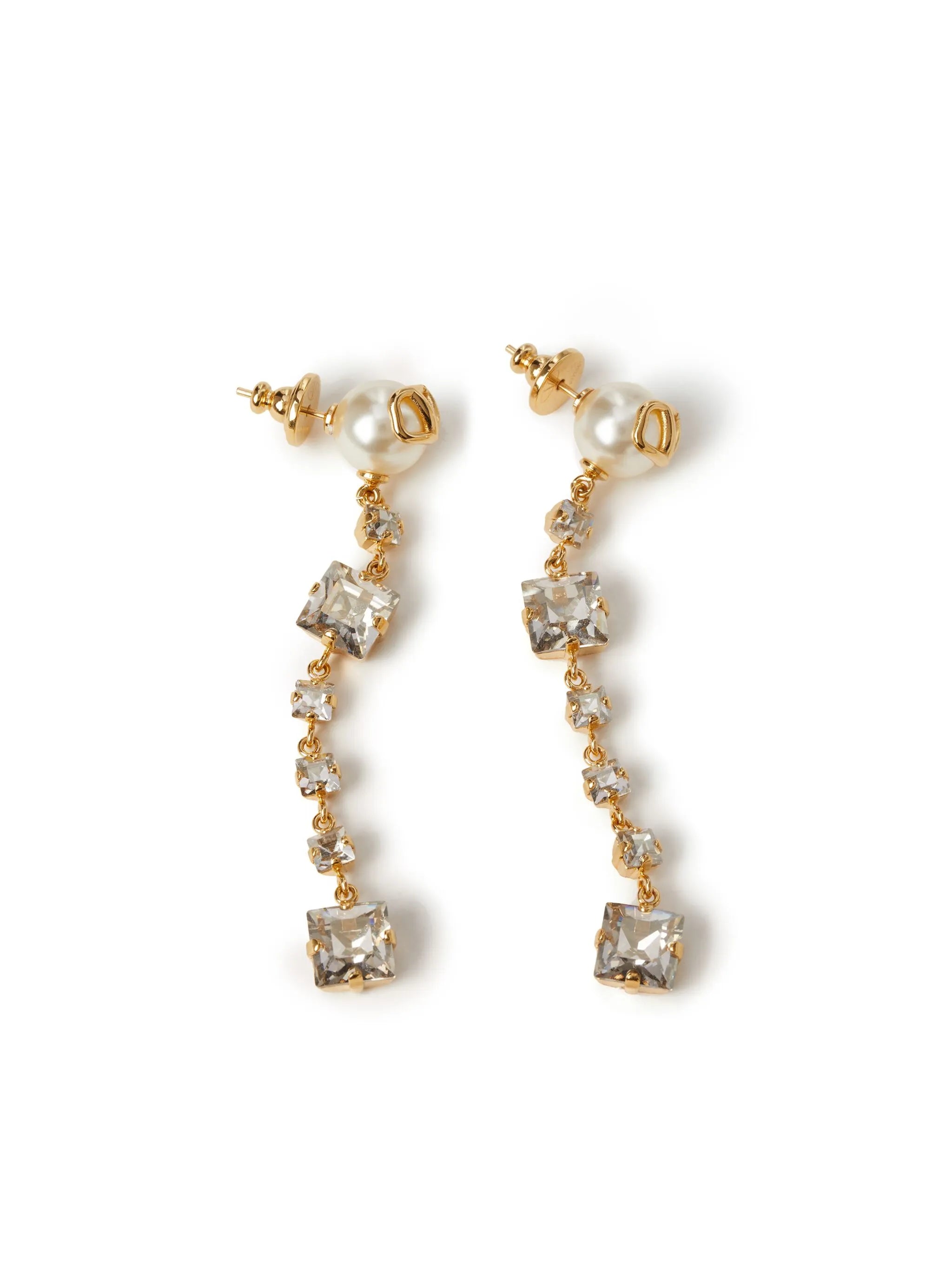 VLogo Signature crystal drop earrings