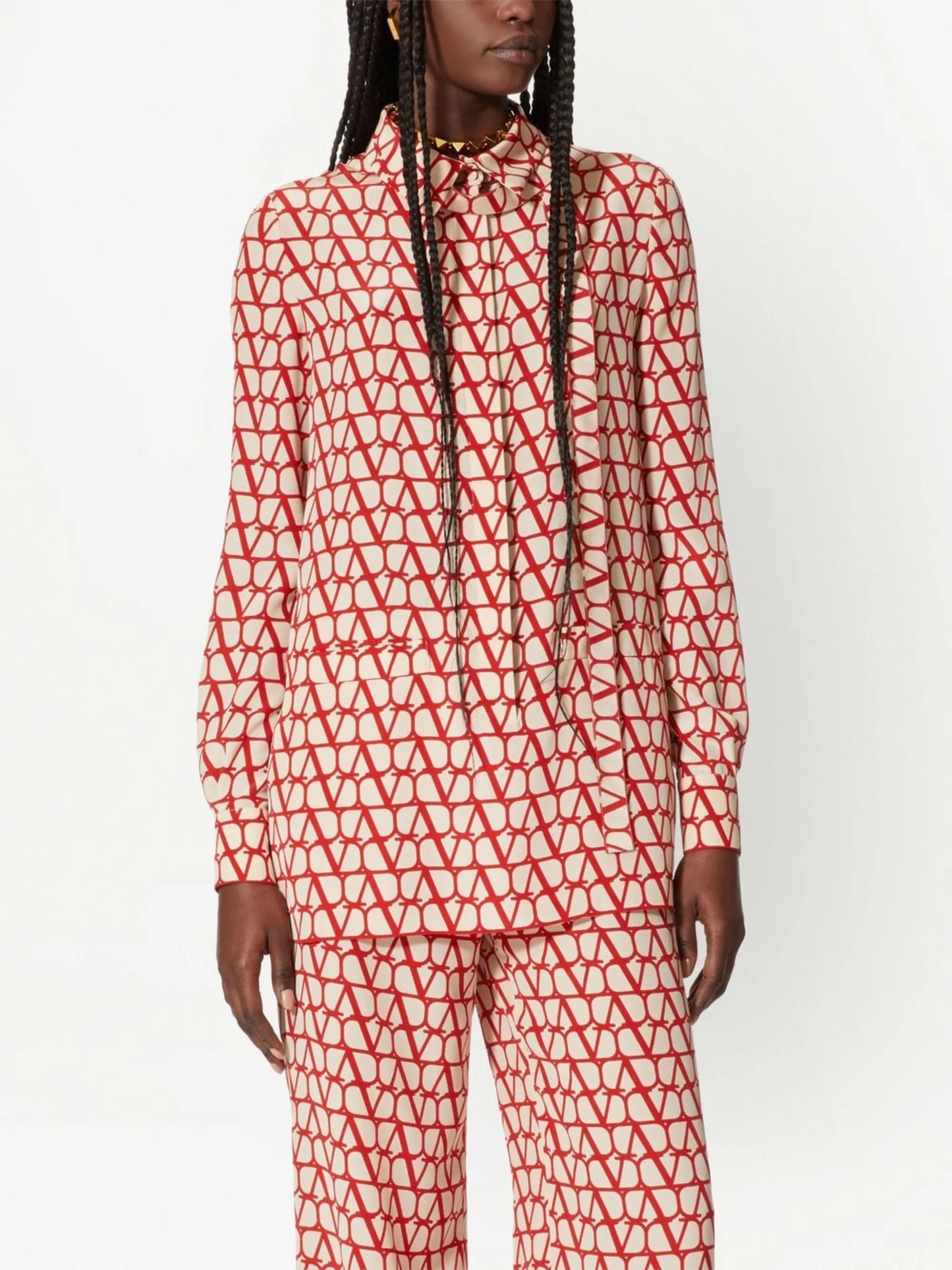 VLogo Signature crepe de chine top