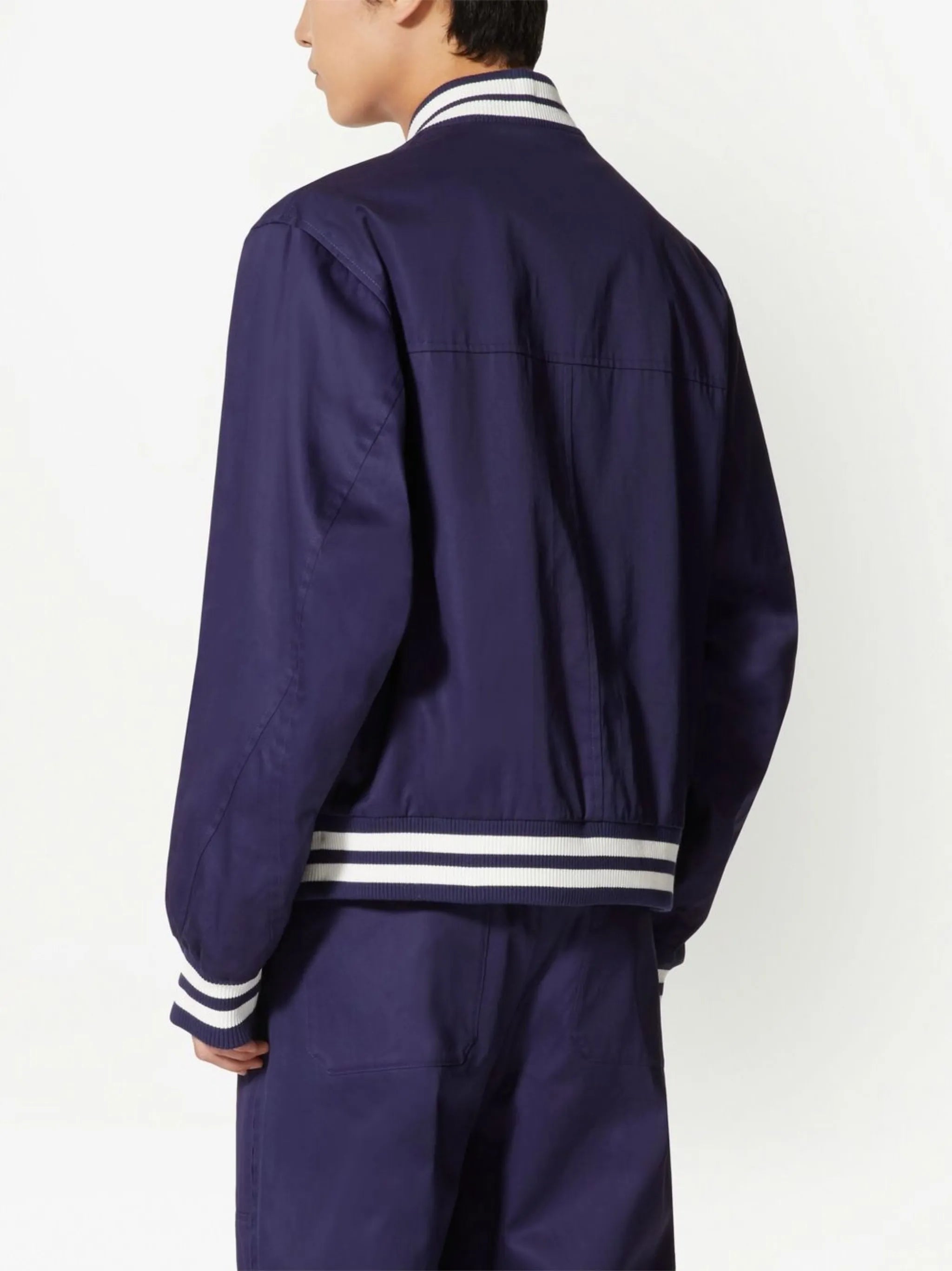 embroidered logo-patch bomber jacket