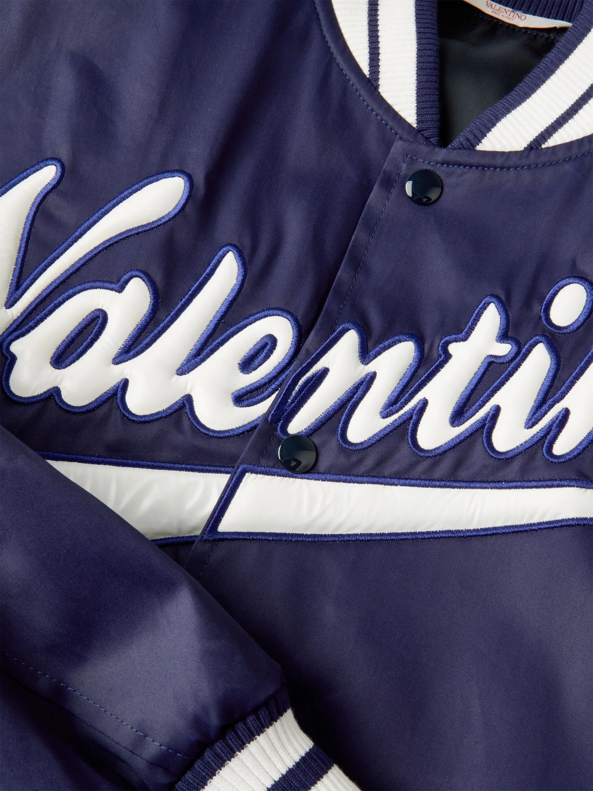 embroidered logo-patch bomber jacket