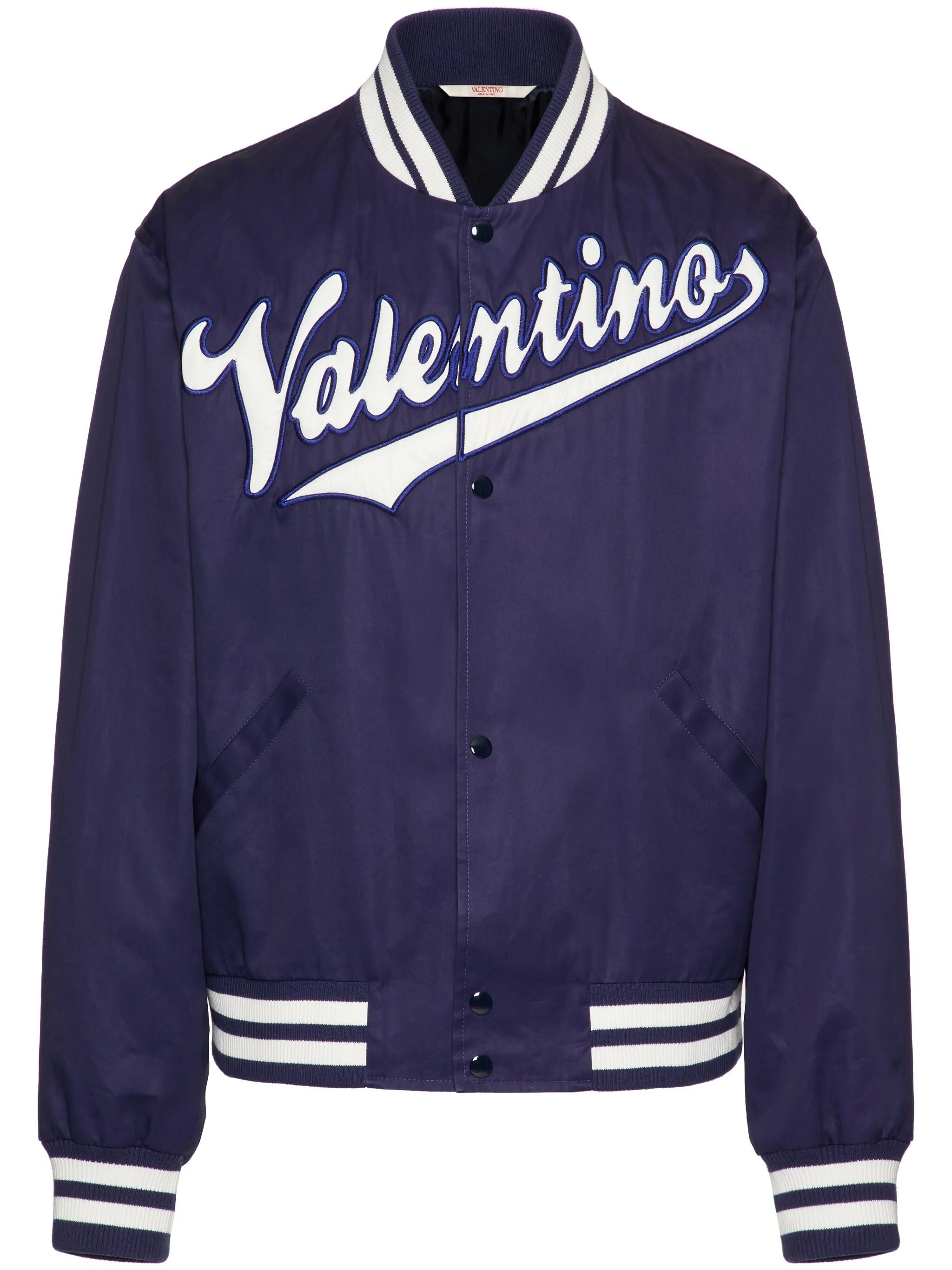 embroidered logo-patch bomber jacket