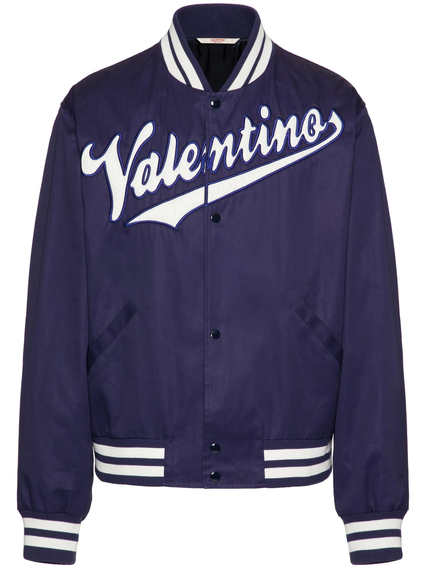 embroidered logo-patch bomber jacket