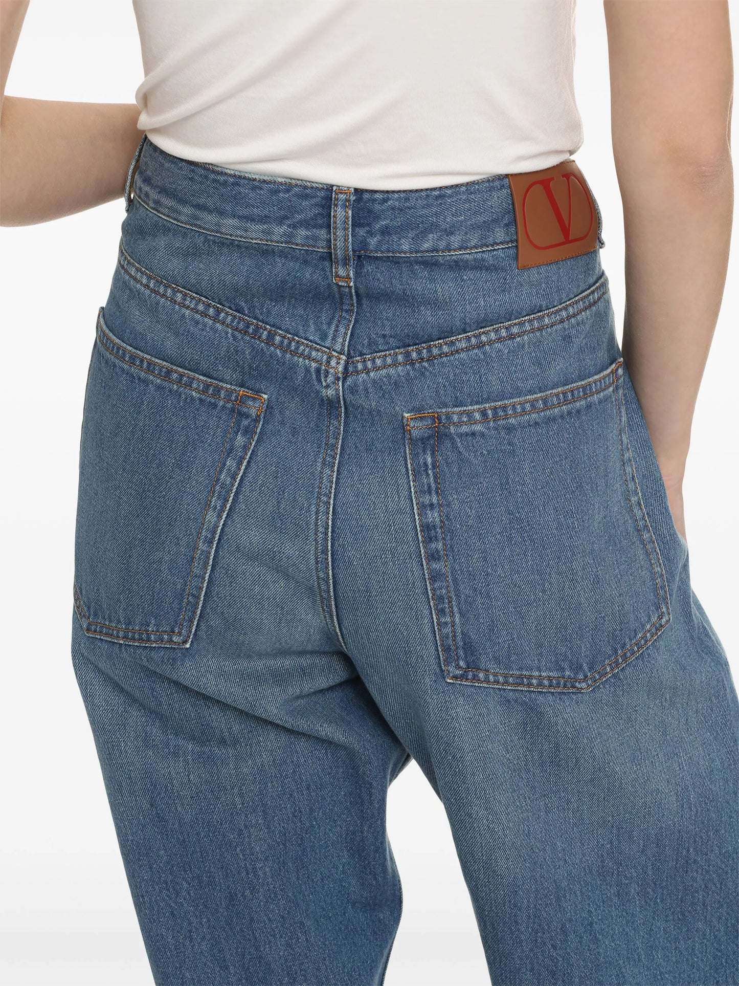 high-rise wide-leg jeans
