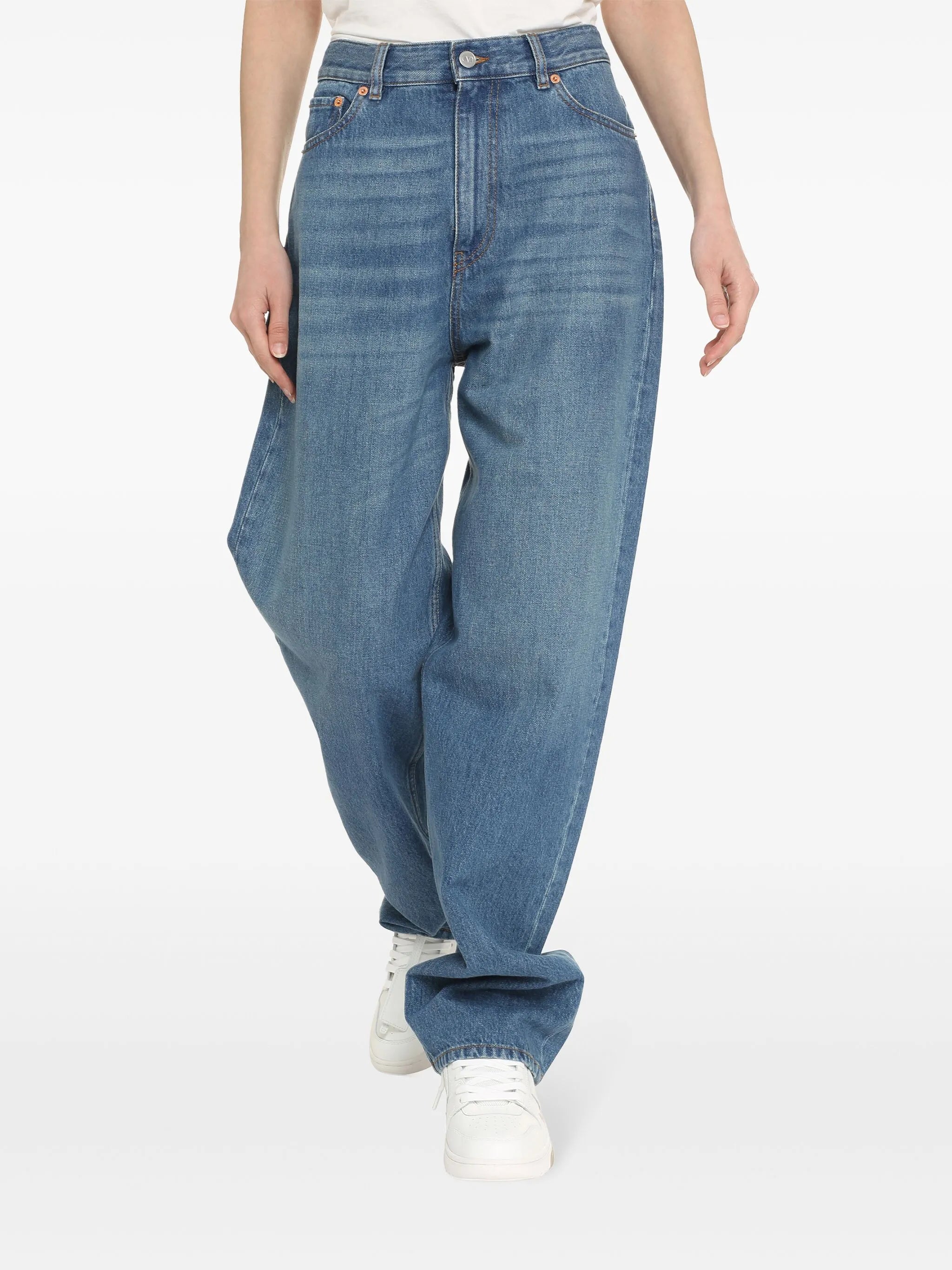 high-rise wide-leg jeans