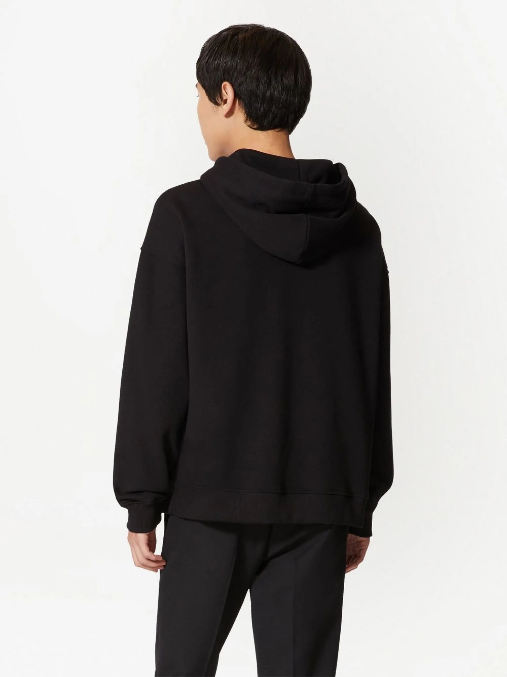 logo-print cotton hoodie