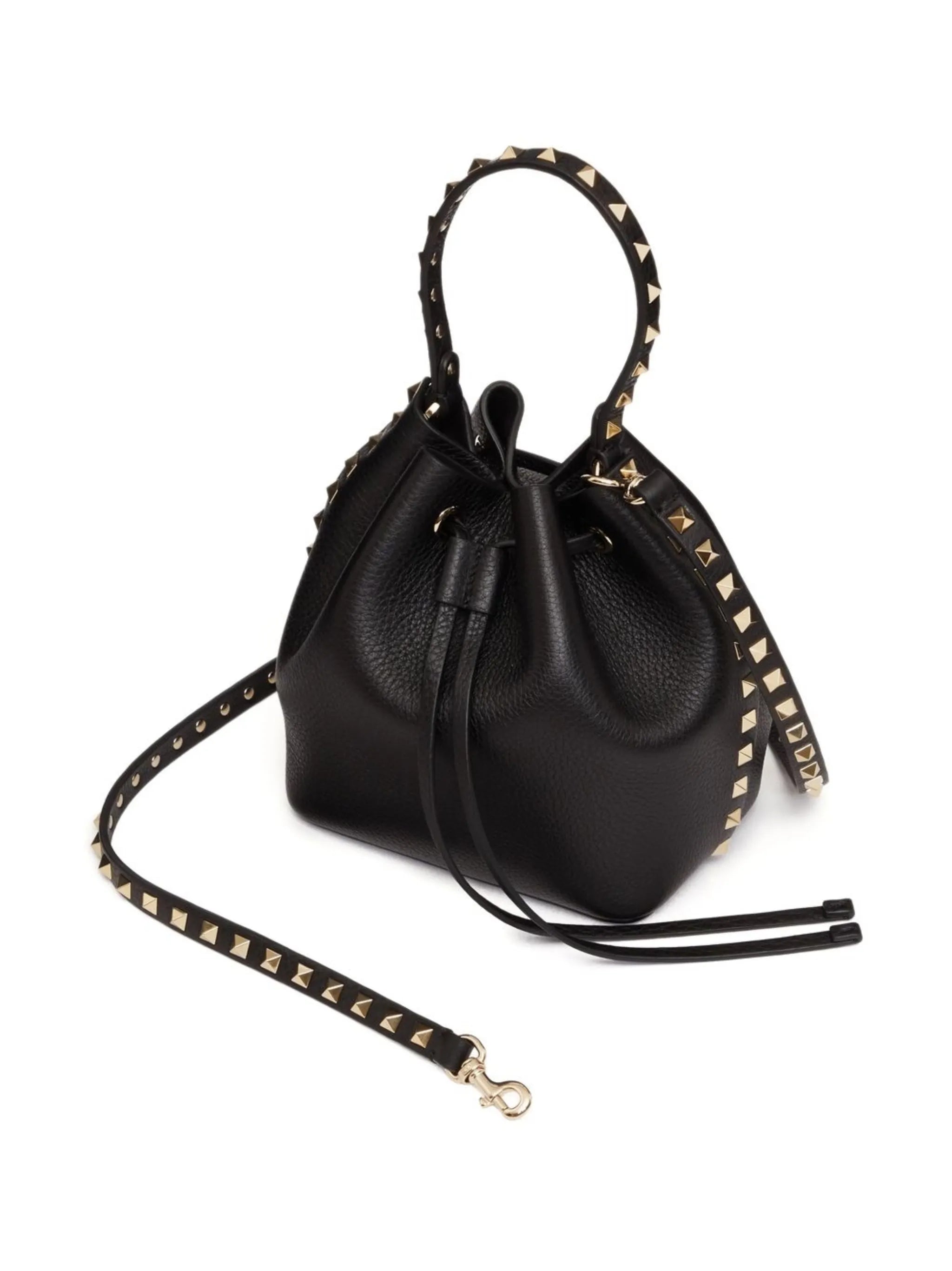 Rockstud leather bucket bag