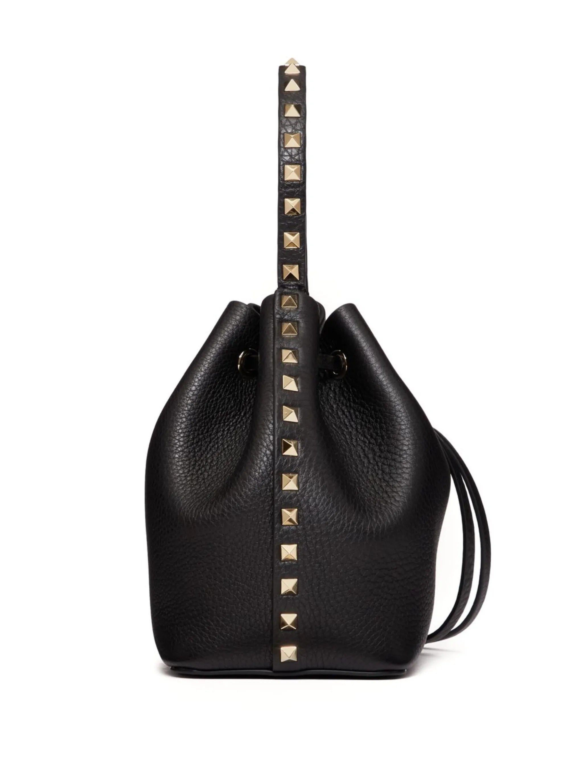 Rockstud leather bucket bag