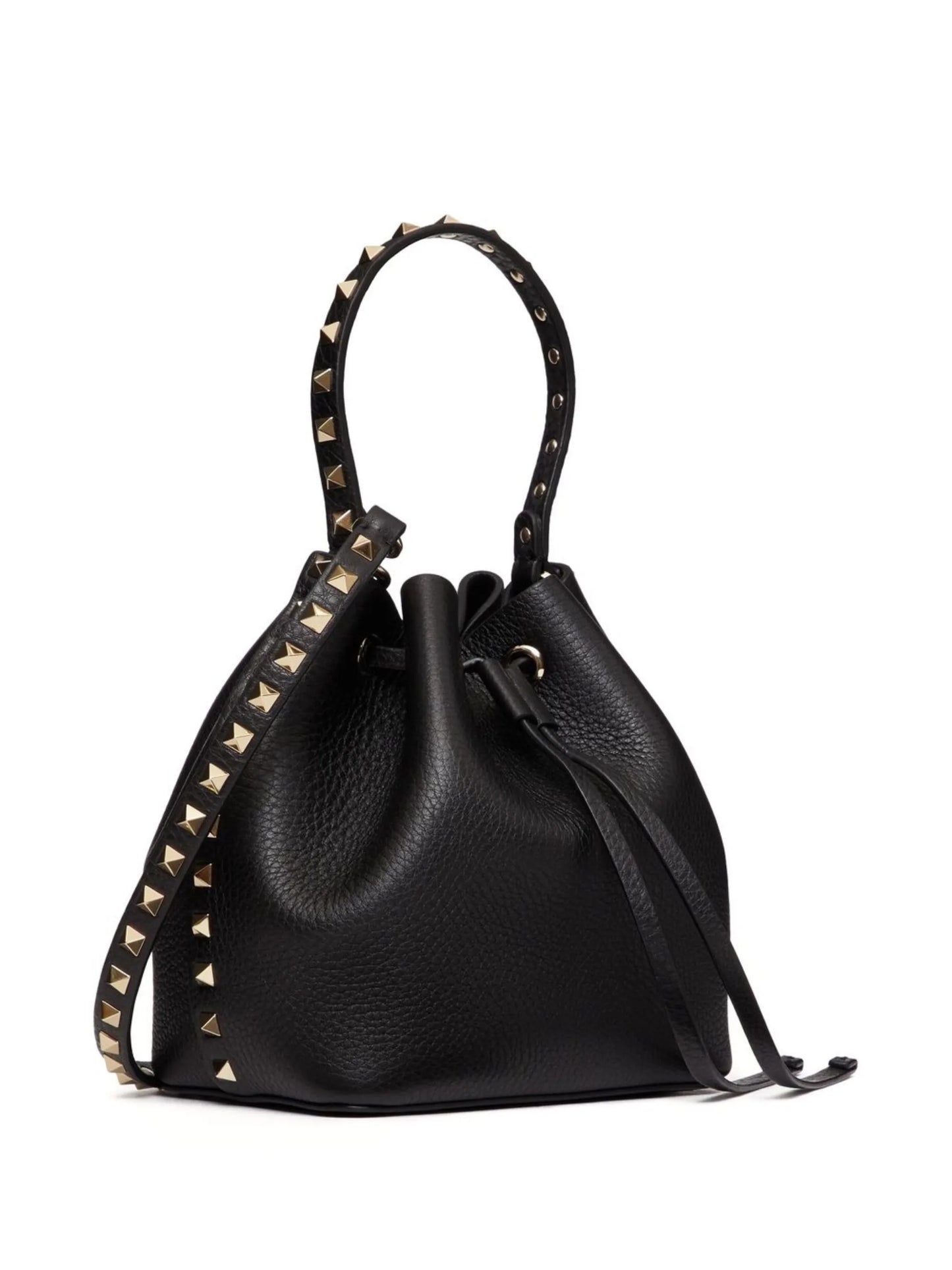 Rockstud leather bucket bag