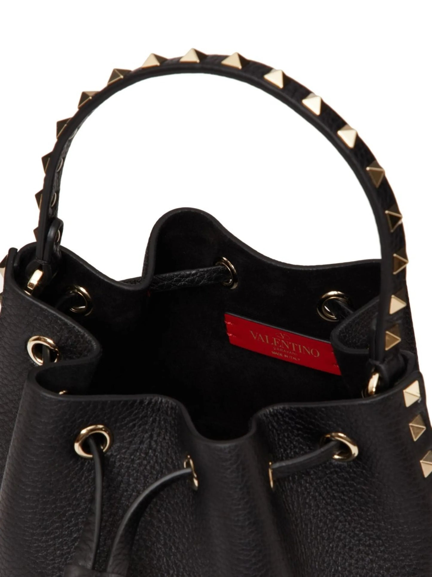 Rockstud leather bucket bag