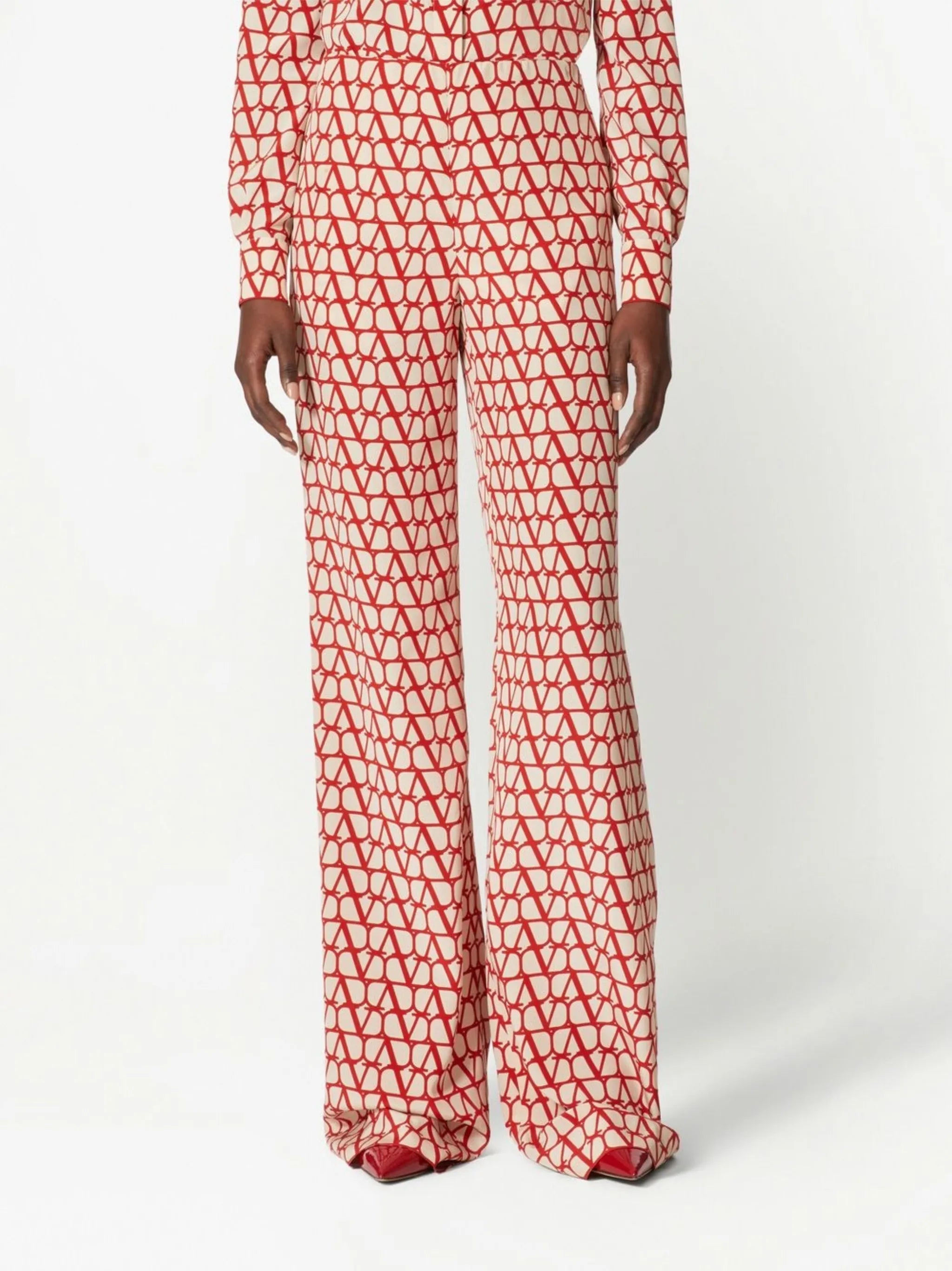 Vlogo crepe de chine trousers