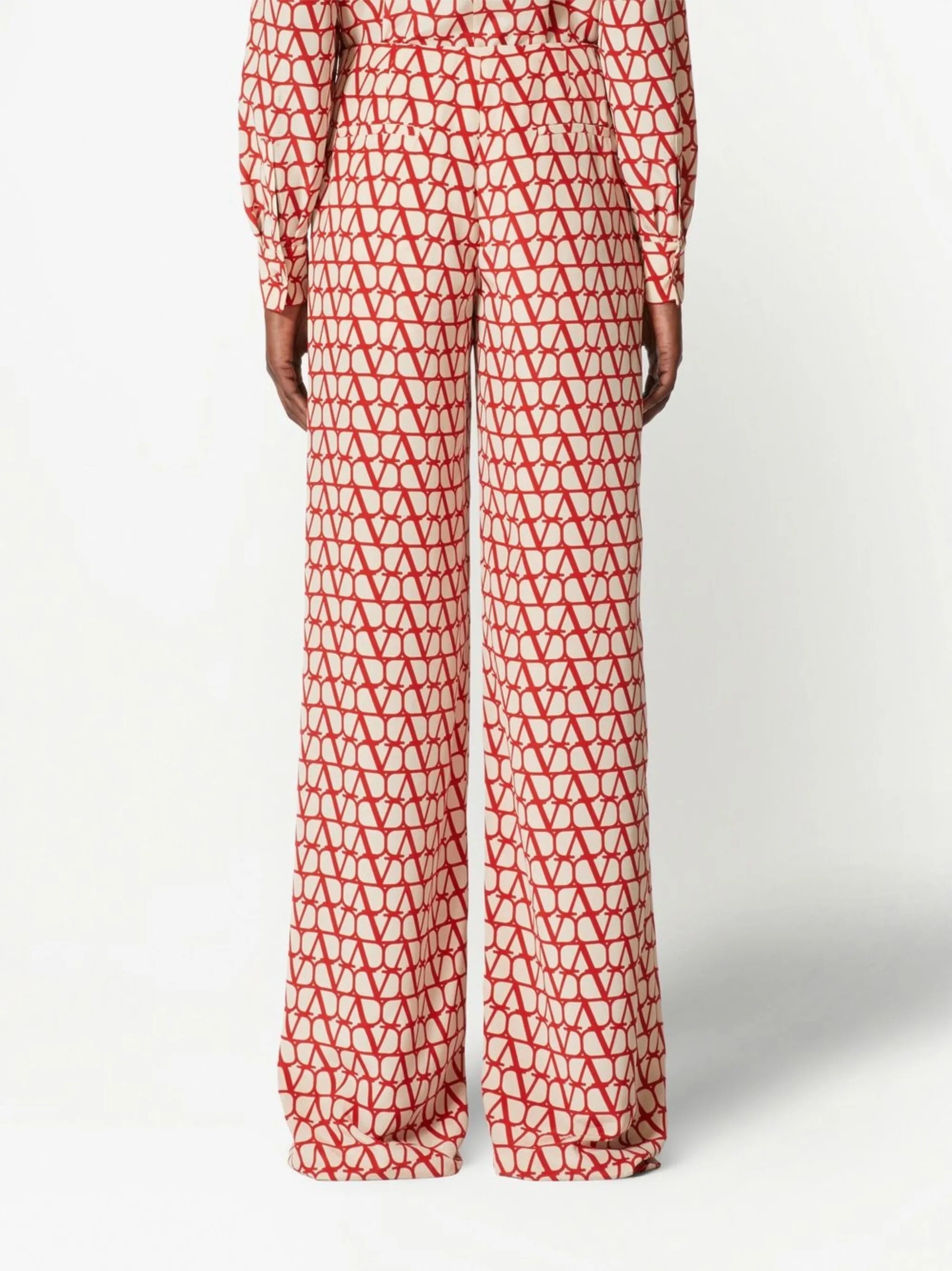 Vlogo crepe de chine trousers