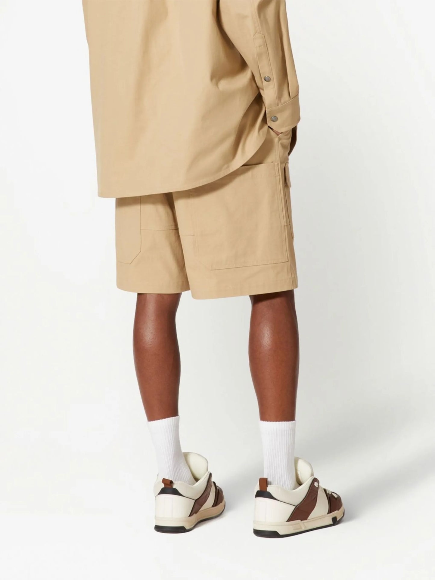 leather-pocket Bermuda shorts